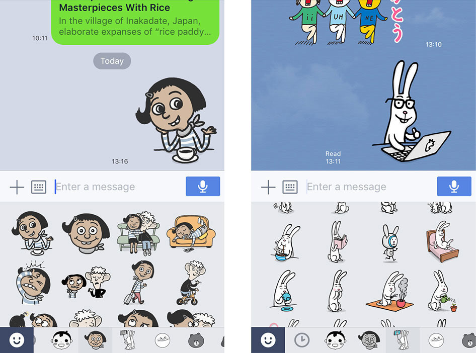 Japanese messaging app stickers