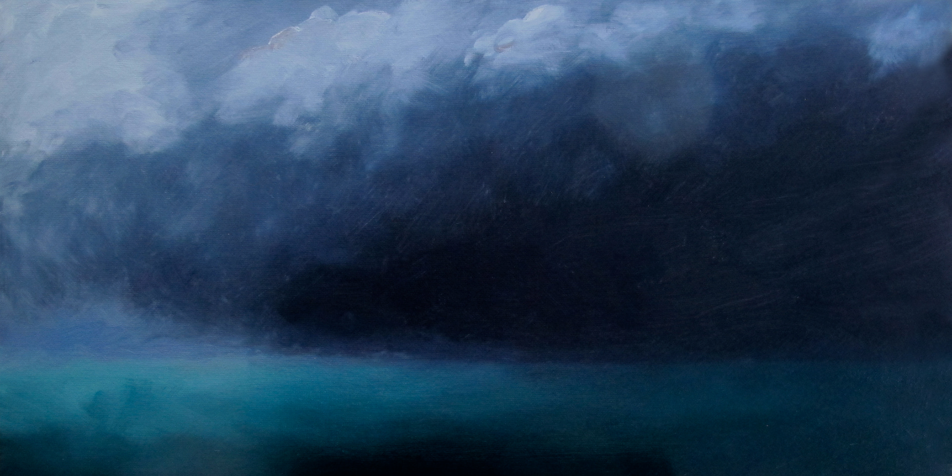 Storm Front, Lake Huron' Oil on canvas board
