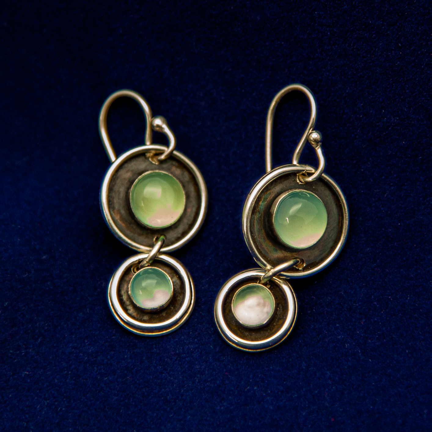 Double Disc Turquoise Chalcedony  $120