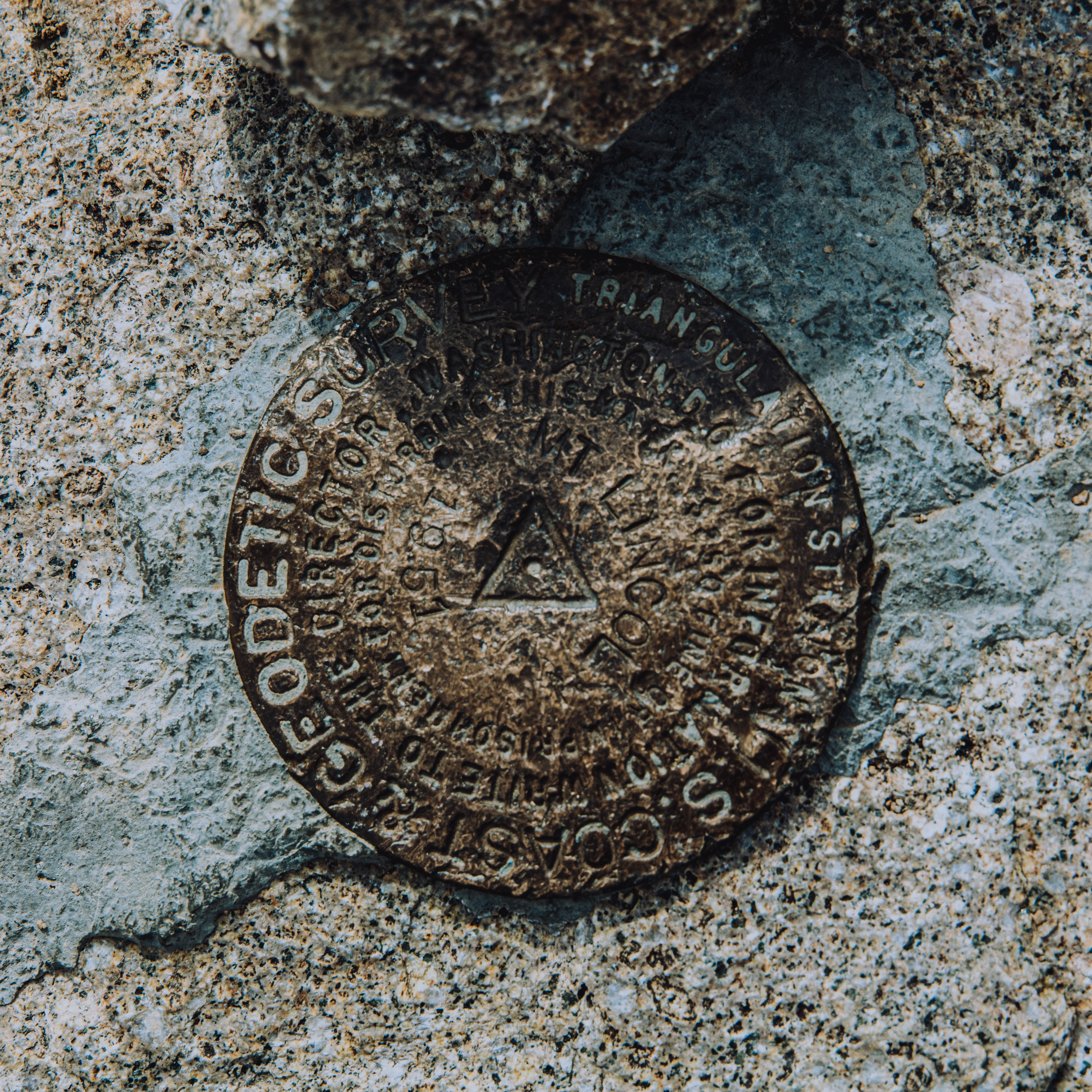 Survey marker atop Mt. Lincoln