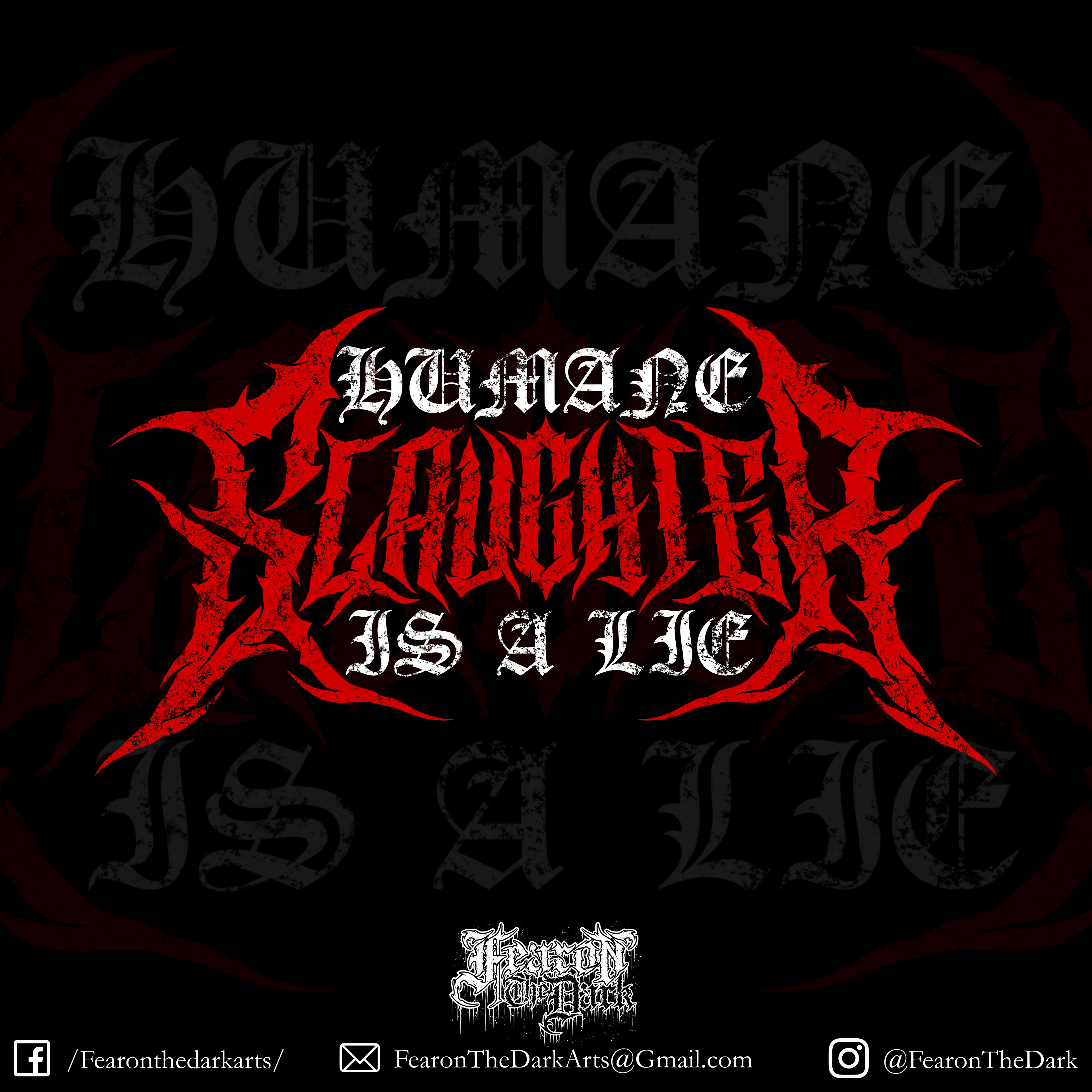 Humane Slaughter Is A Lie - This Logo is a T-shirt design for my Vegan Alternative Streetwear company 'Extreme Vegan'