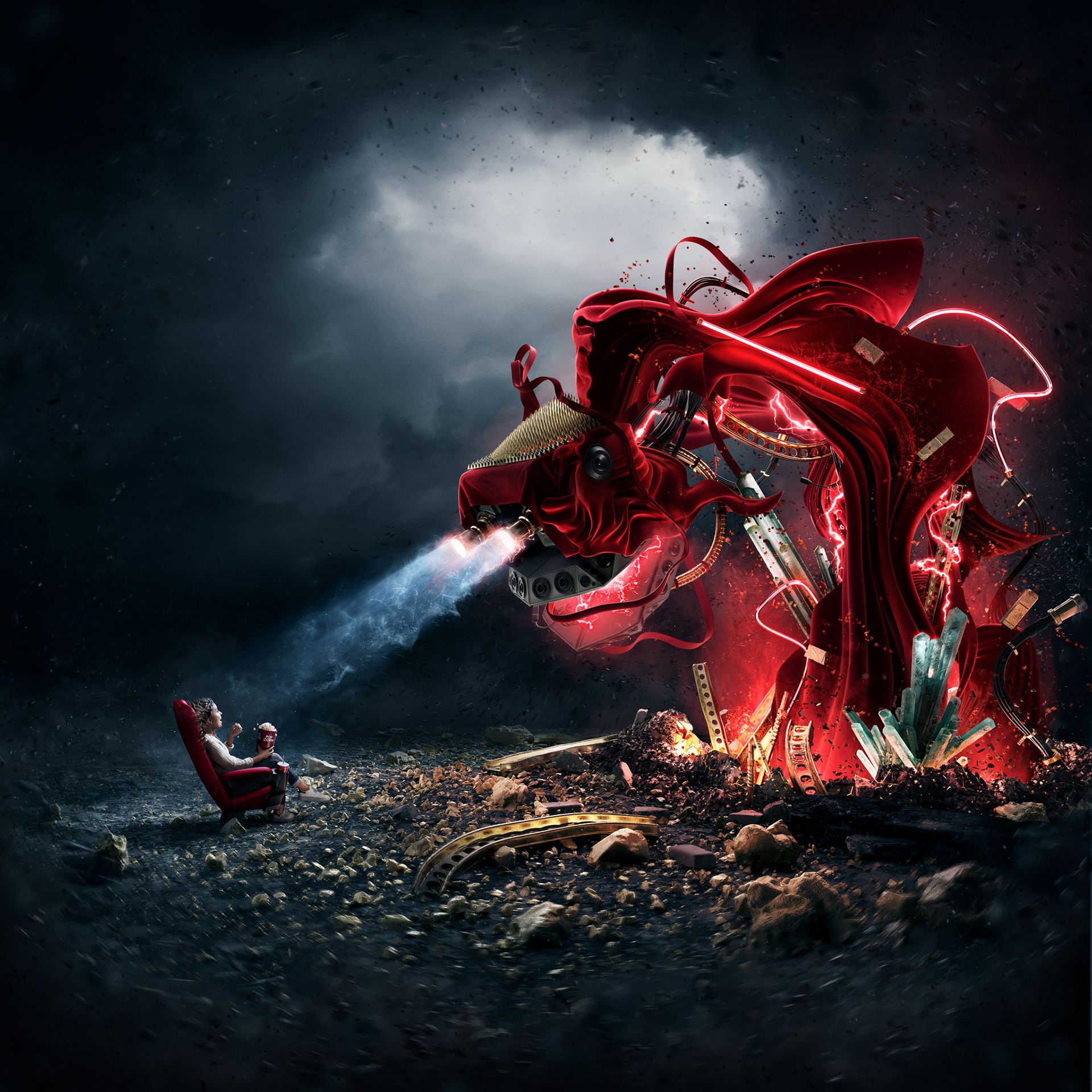 Avancerad fotomontage där delarna är gjorda i CGI för Filmstaden 