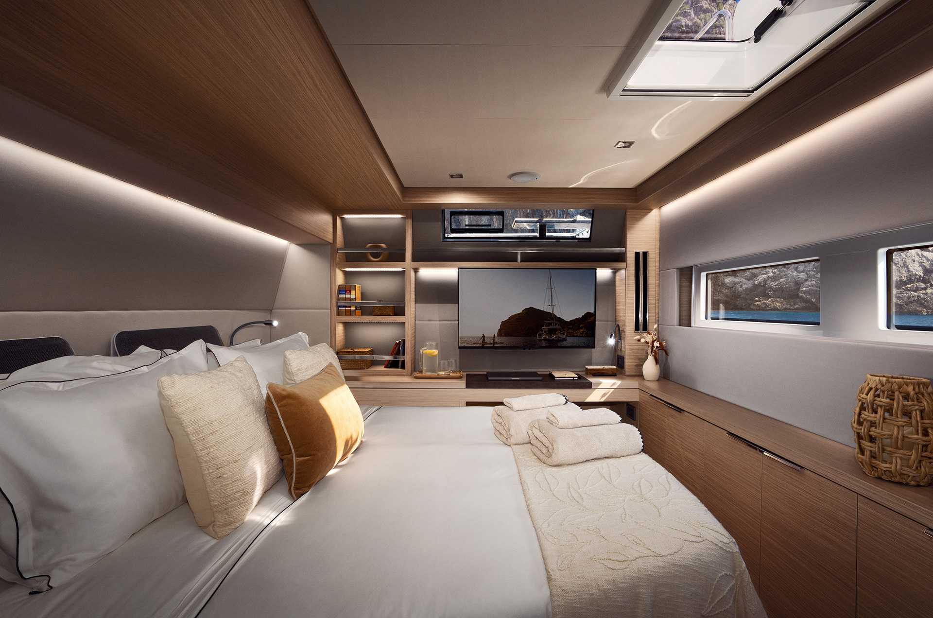 Luxury Yacht in beautiful nature in Greece