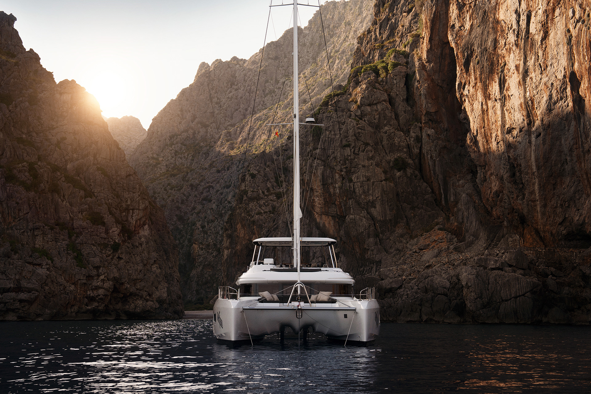 Luxury Yacht in beautiful nature in Greece