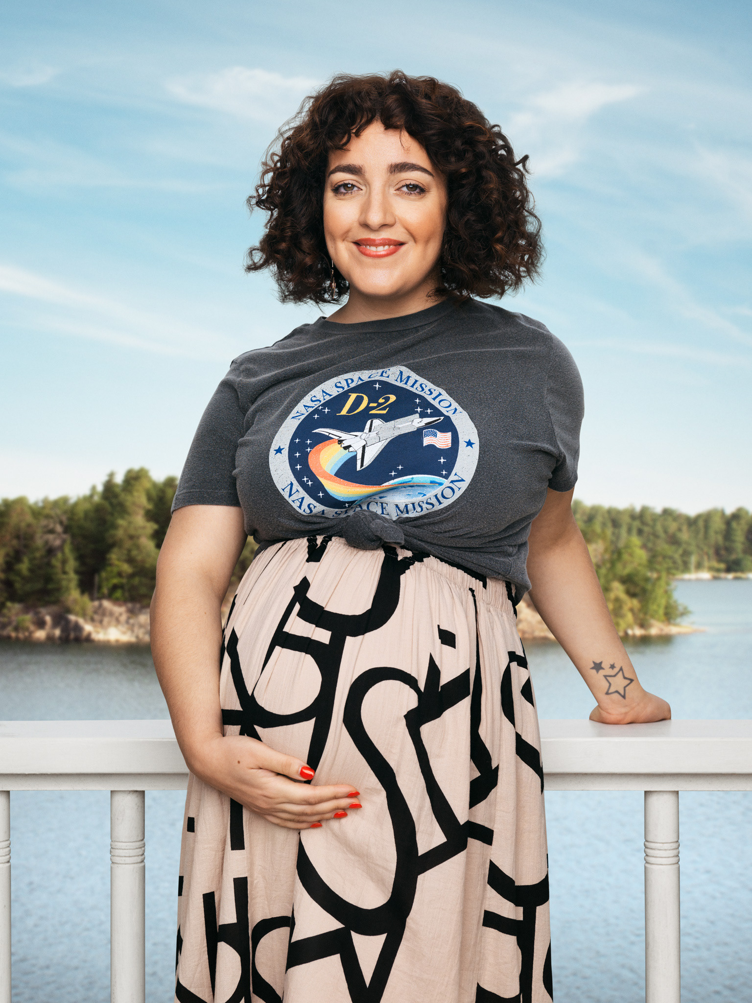 Porträtt fotat med blixtar på skådespelare i tv serien sjölyckan