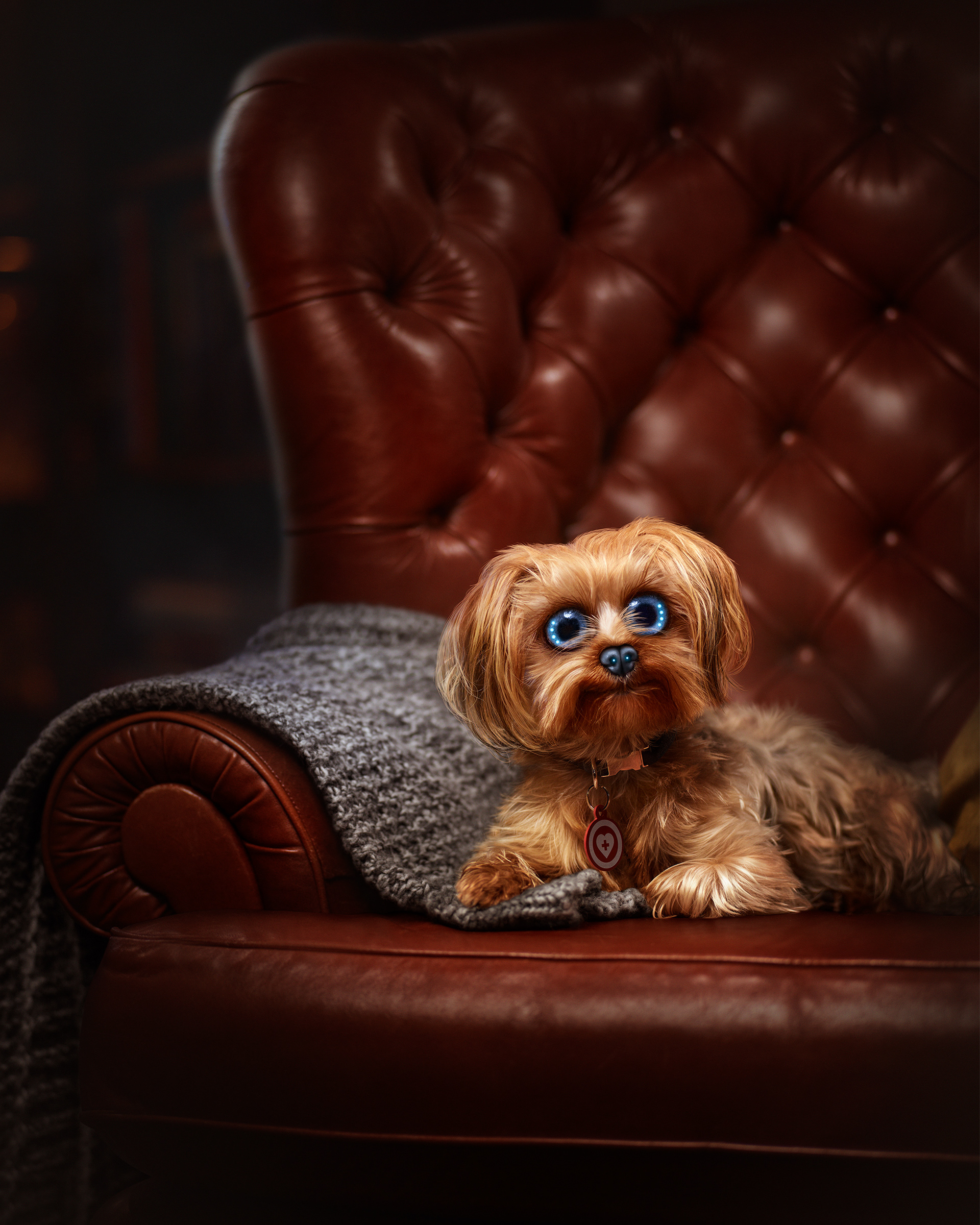 Reklamfoto för Göteborg stad. Bilden är retuscherat för att framhäva framtida teknik inom äldrevården