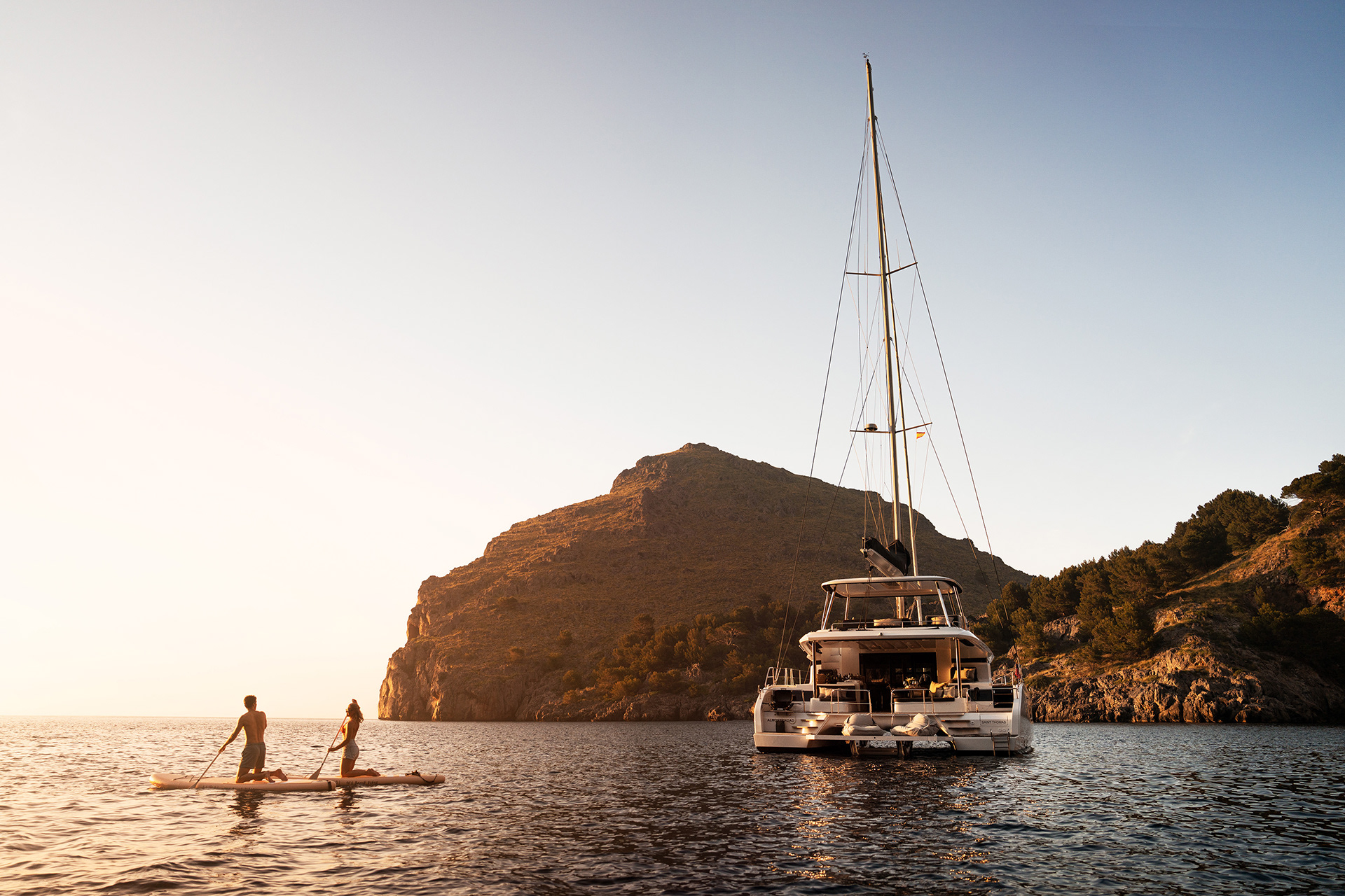 Luxury Yacht in beautiful nature in Greece