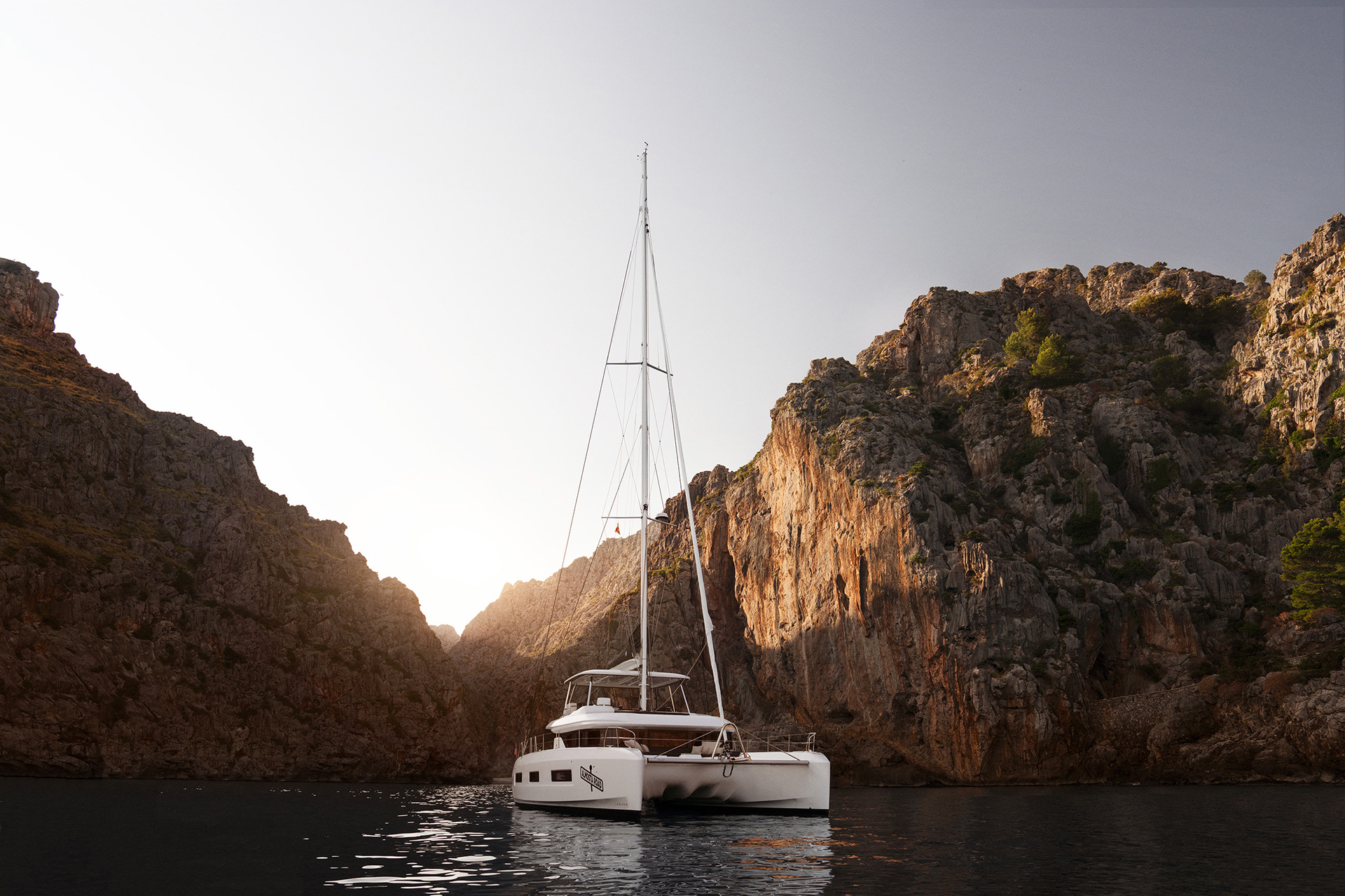 Luxury Yacht in beautiful nature in Greece