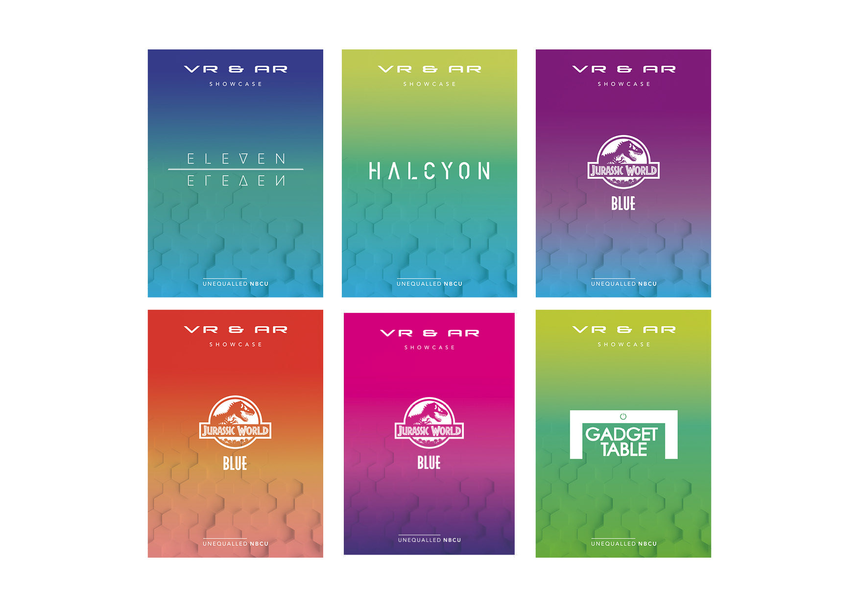 Poster mocks using different colour gradients