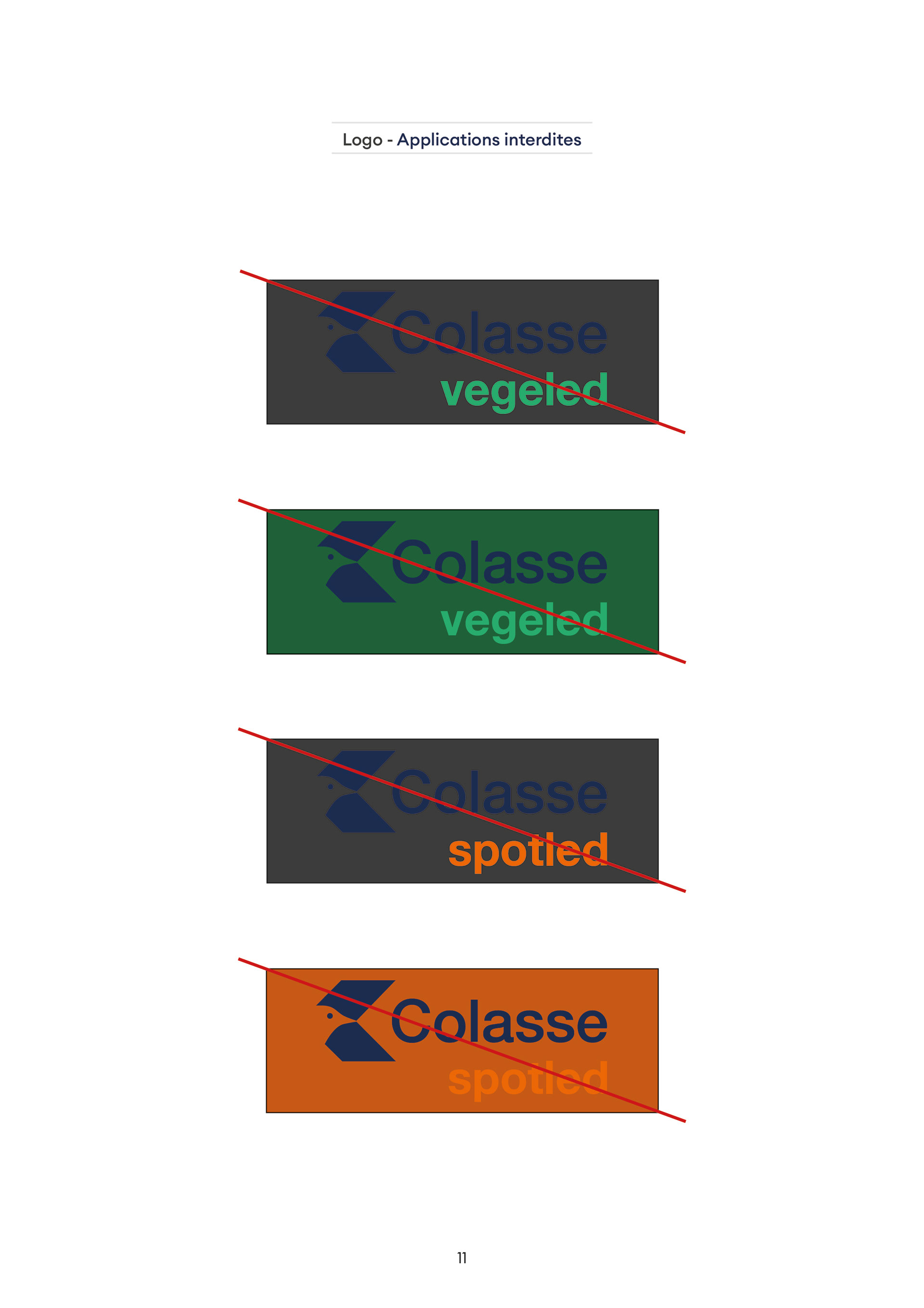 Mise en page de la charte graphique de Colasse - application des couleurs