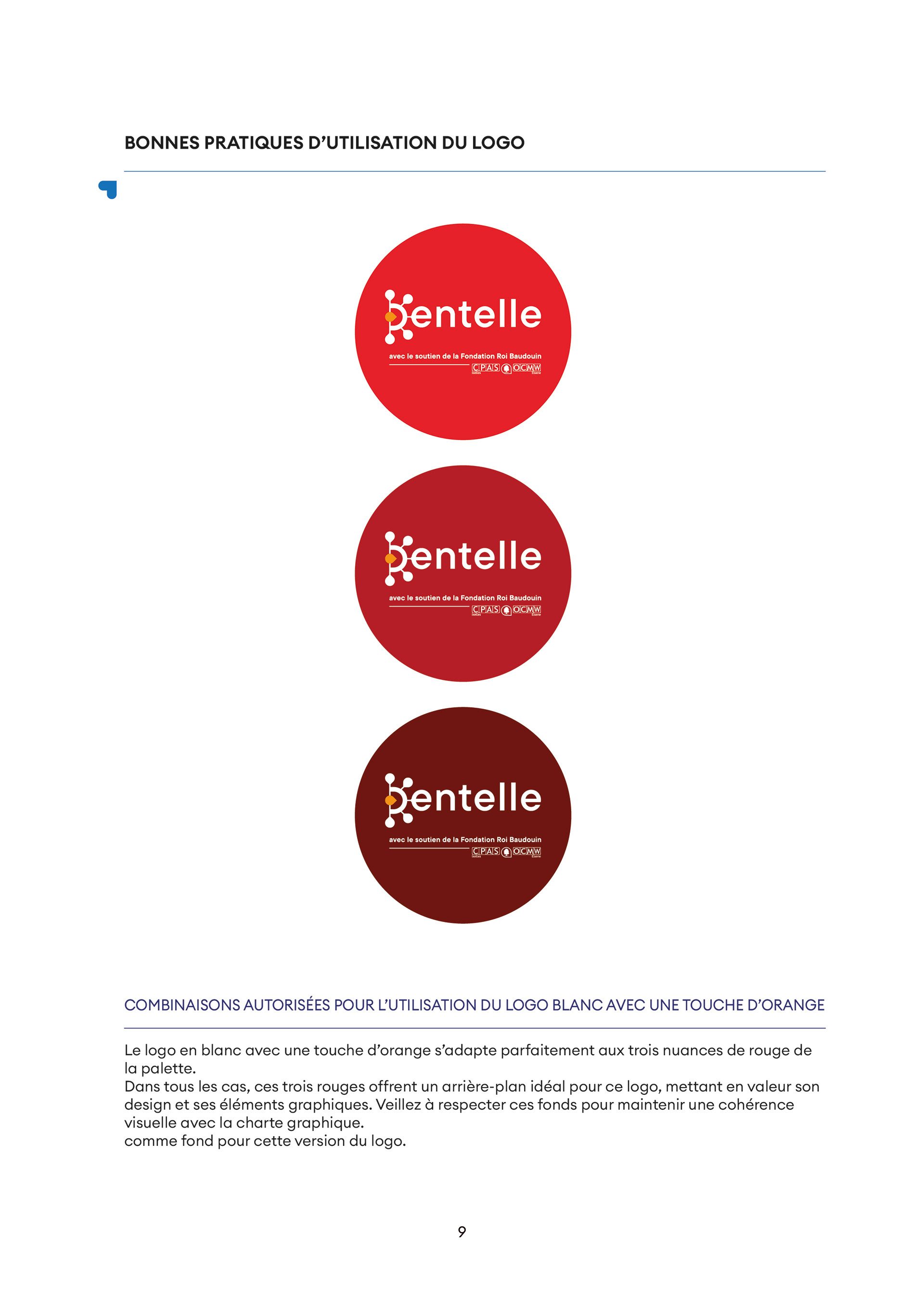 Mise en page de la charte graphique de Dentelle