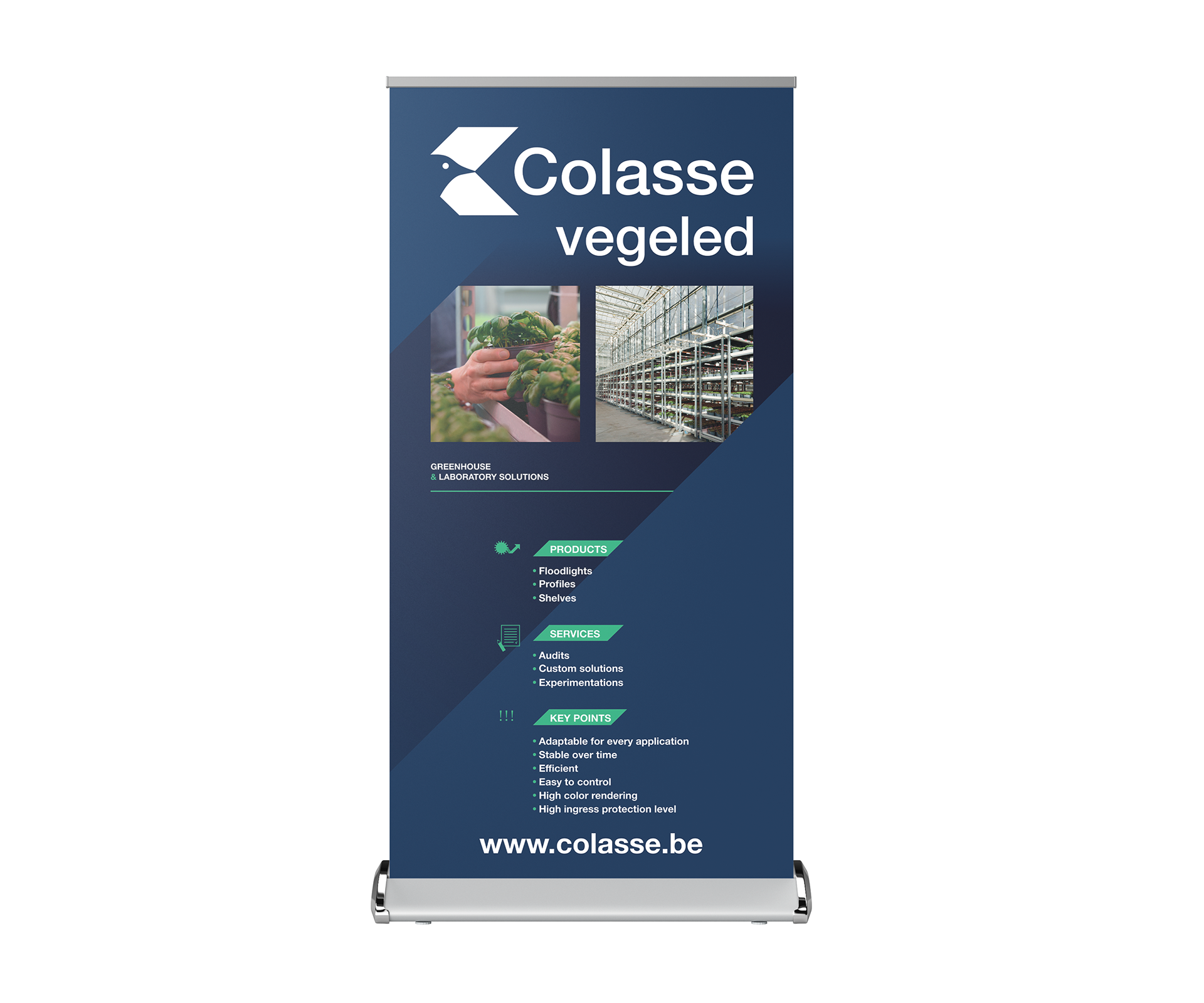 Mockup roll-up pour l'entreprise Colasse