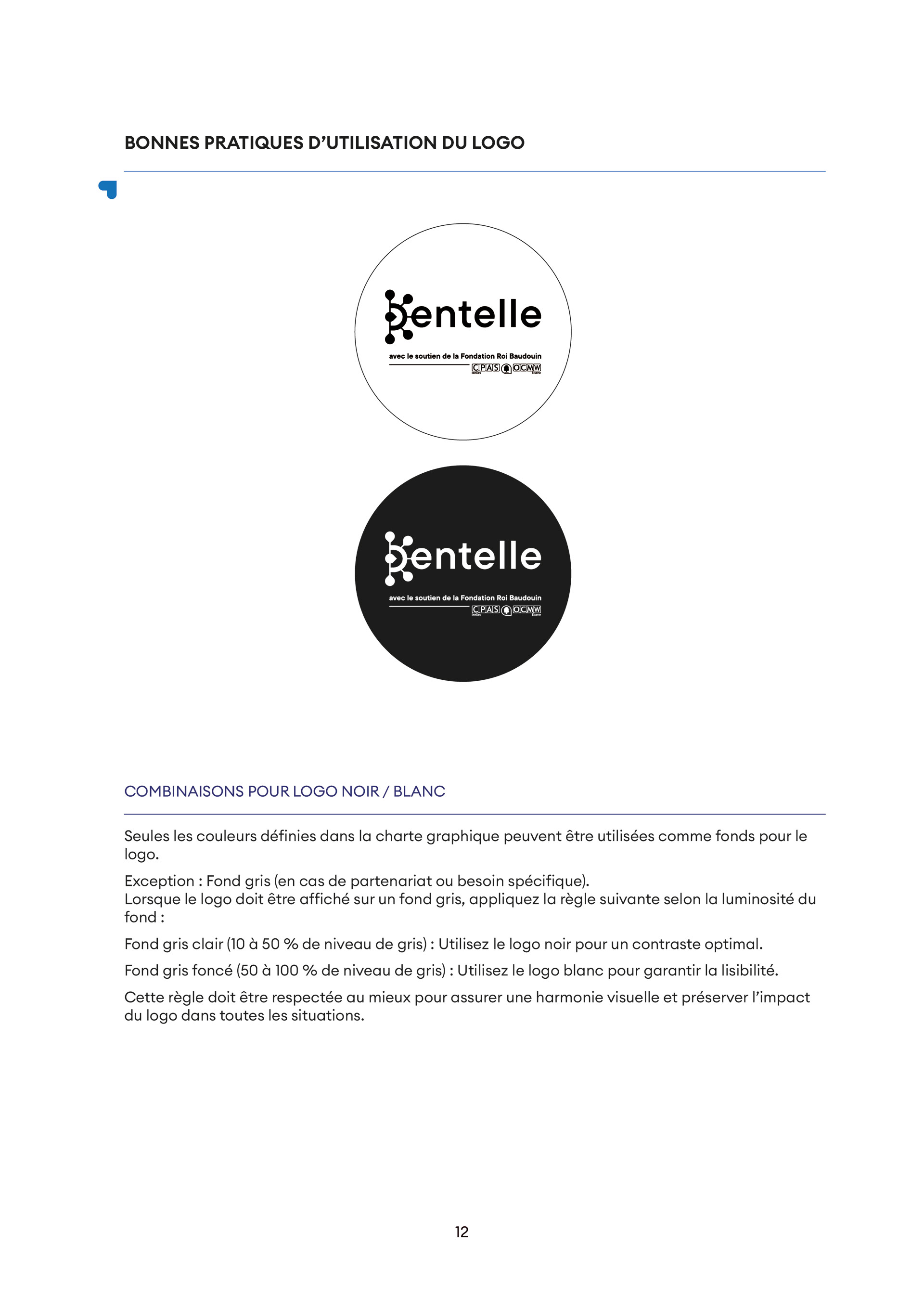 Mise en page de la charte graphique de Dentelle
