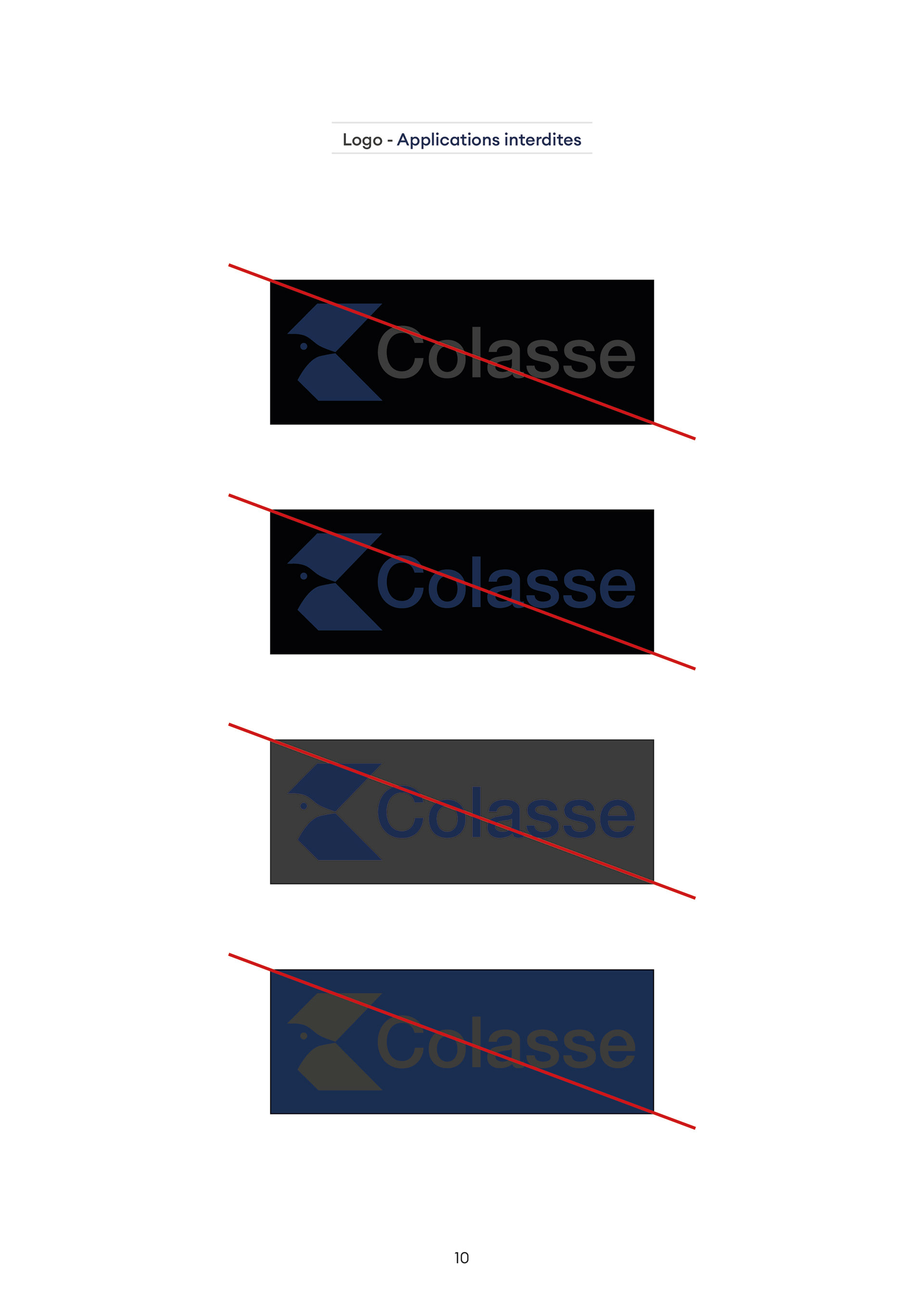 Mise en page de la charte graphique de Colasse - application des couleurs