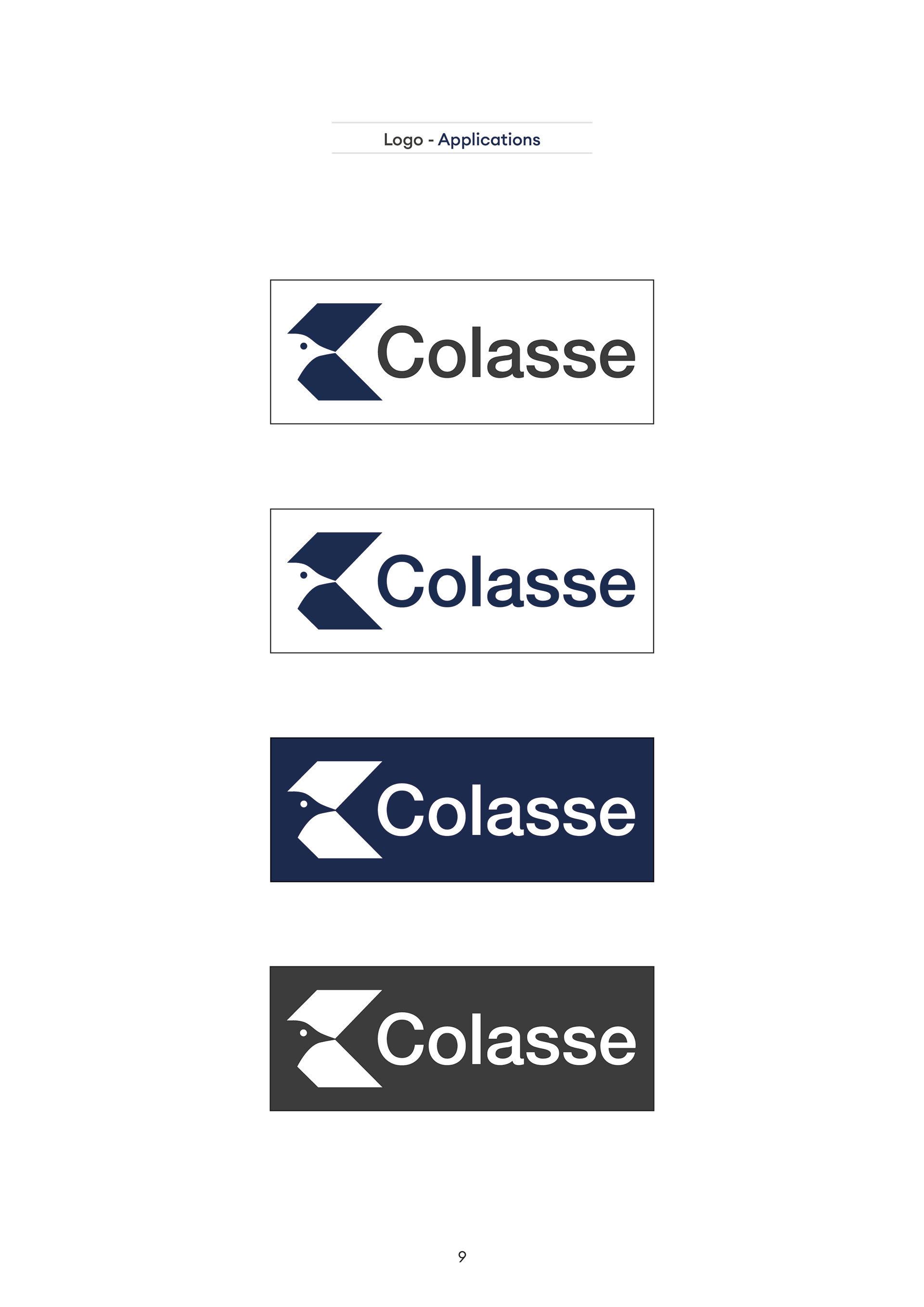 Mise en page de la charte graphique de Colasse - application des couleurs
