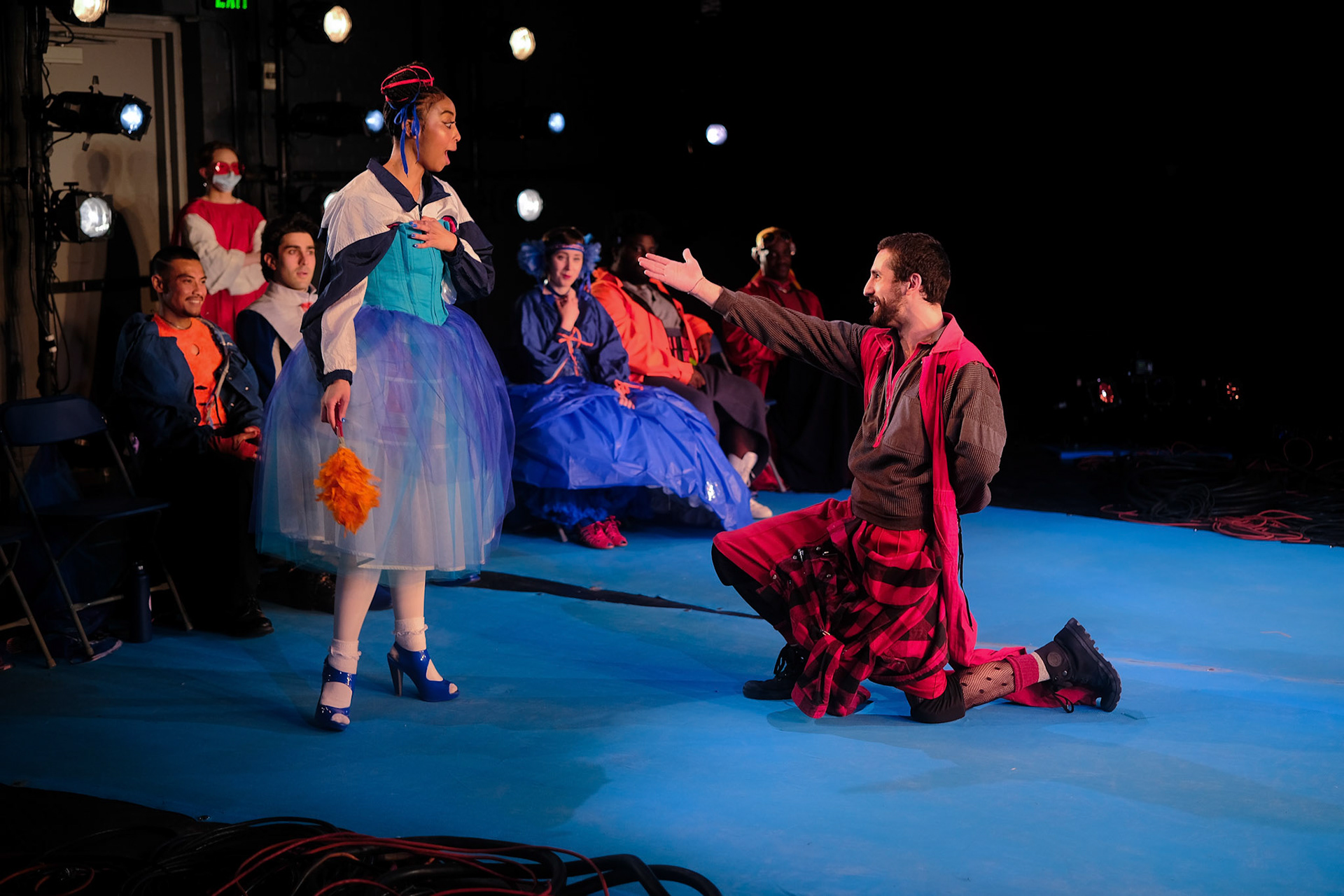 A scene from TWELFTH NIGHT by William Shakespeare, directed by James L. Fleming. David Geffen School of Drama, February 17-19, 2021. Photo © Leigh R. Busby.