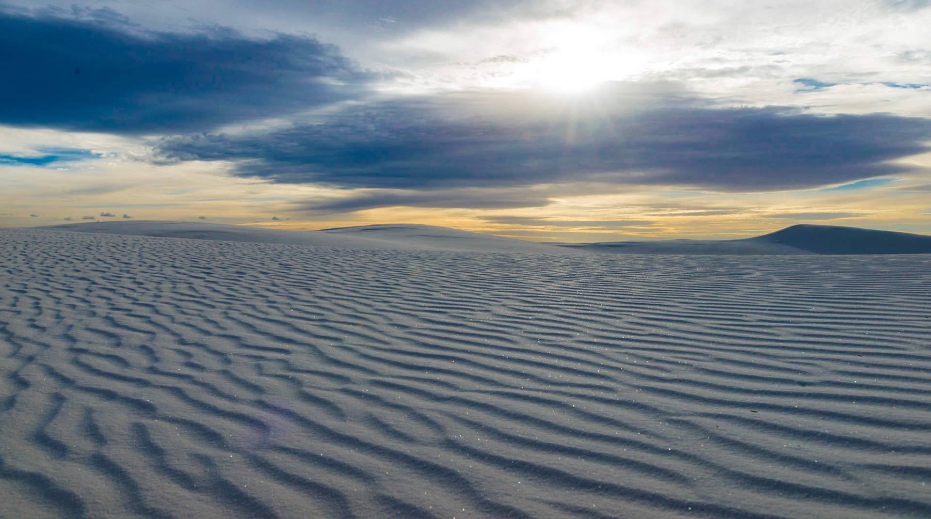 Micro dunes or rivulets sitting atop giant Gypsum sand dunes at White Sands National Park