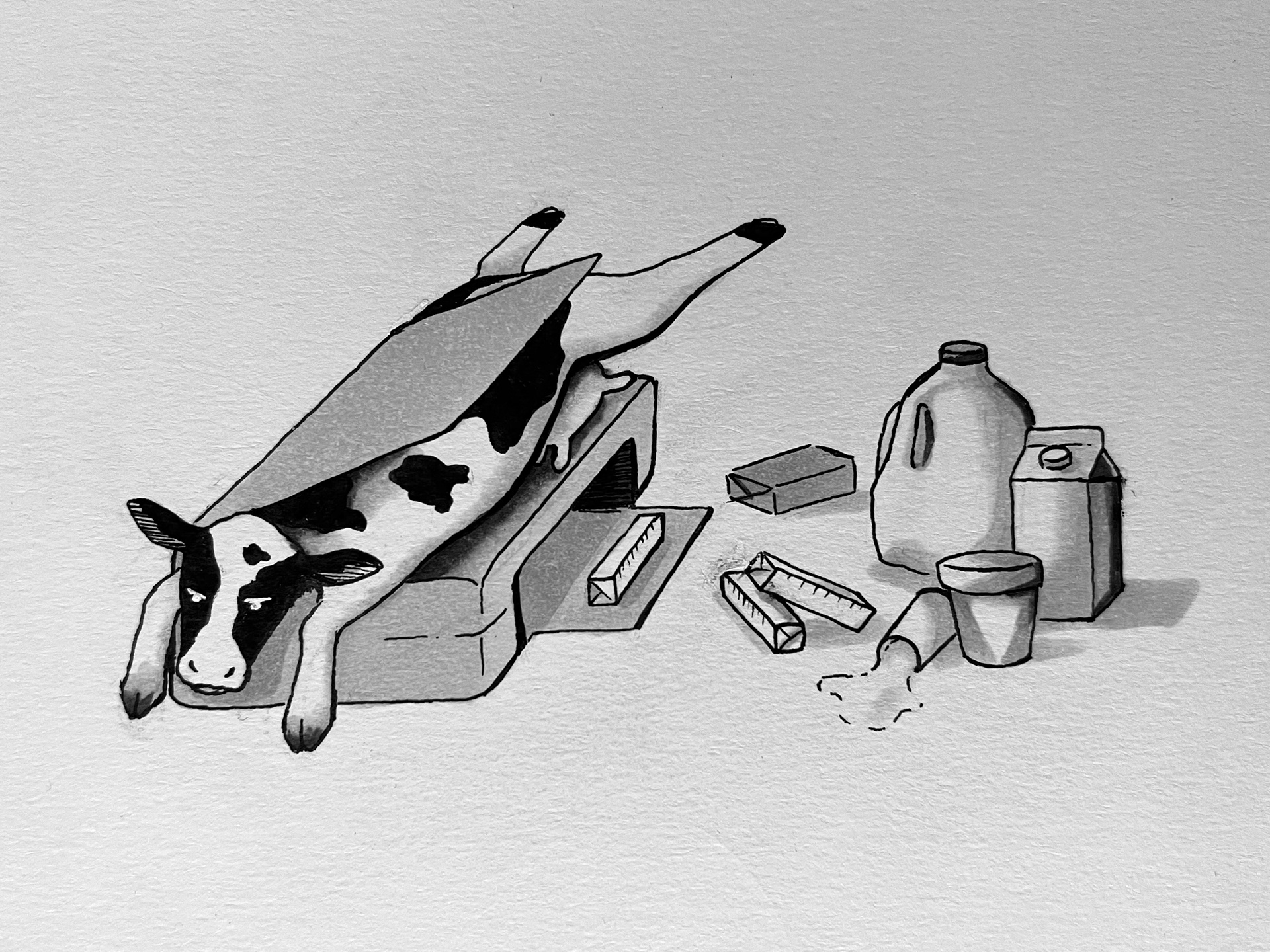 "Cow Print", 2022, Honorable Mention Scholastic Art & Writing Award (Editorial Cartoon)