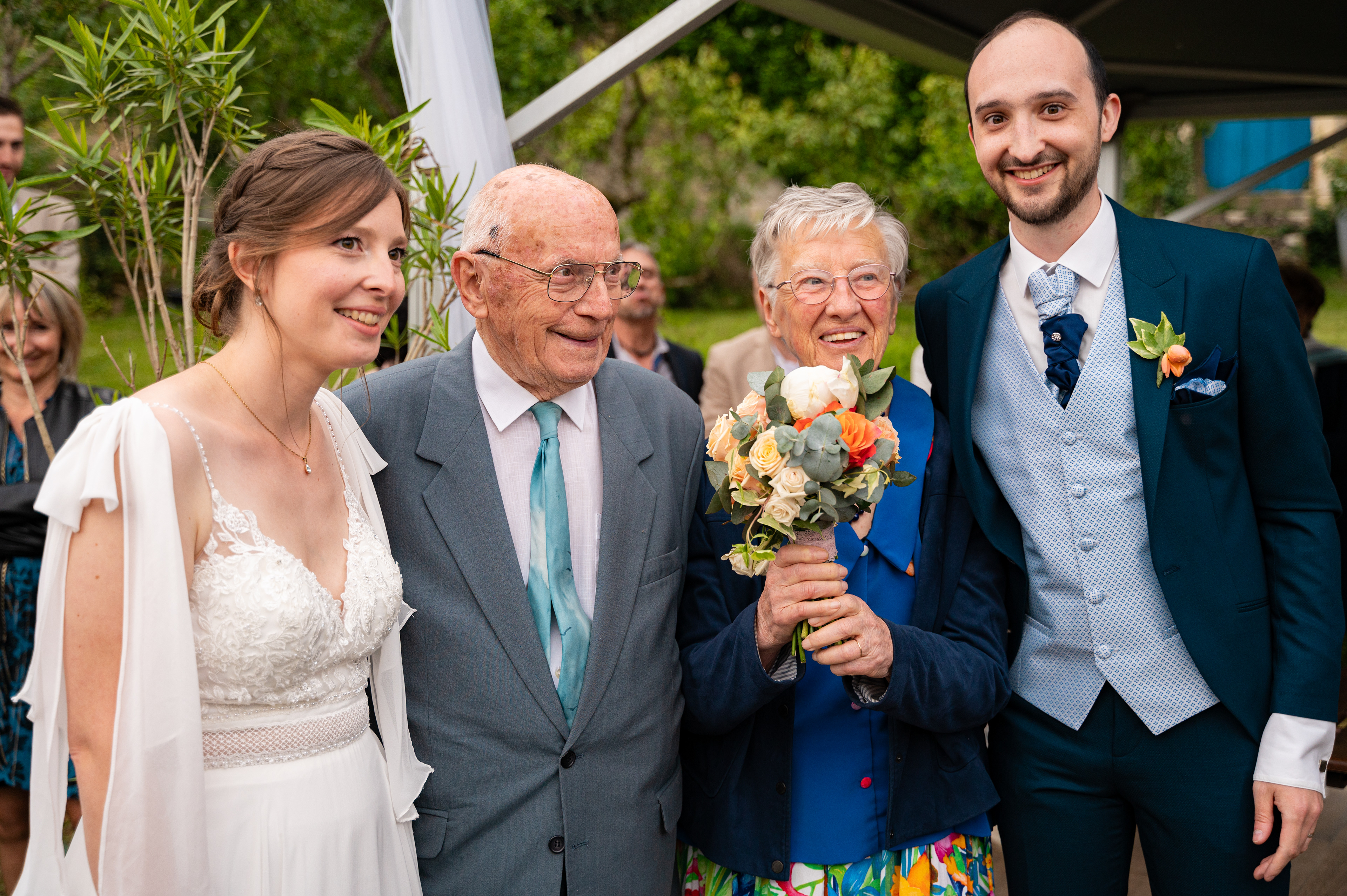 Les grands-parents de la mariée qui fêtaient leur 60 ans de mariage