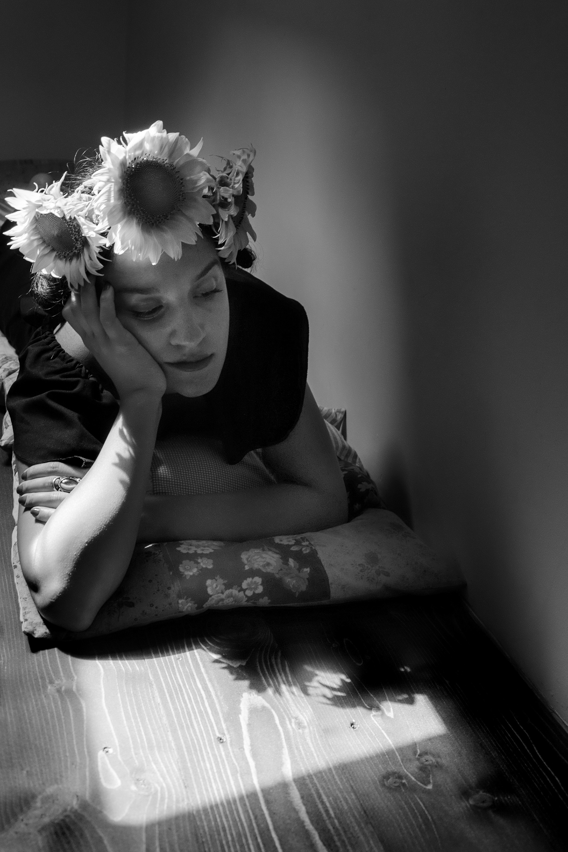 side lit portrait inspired by Frida Kahlo