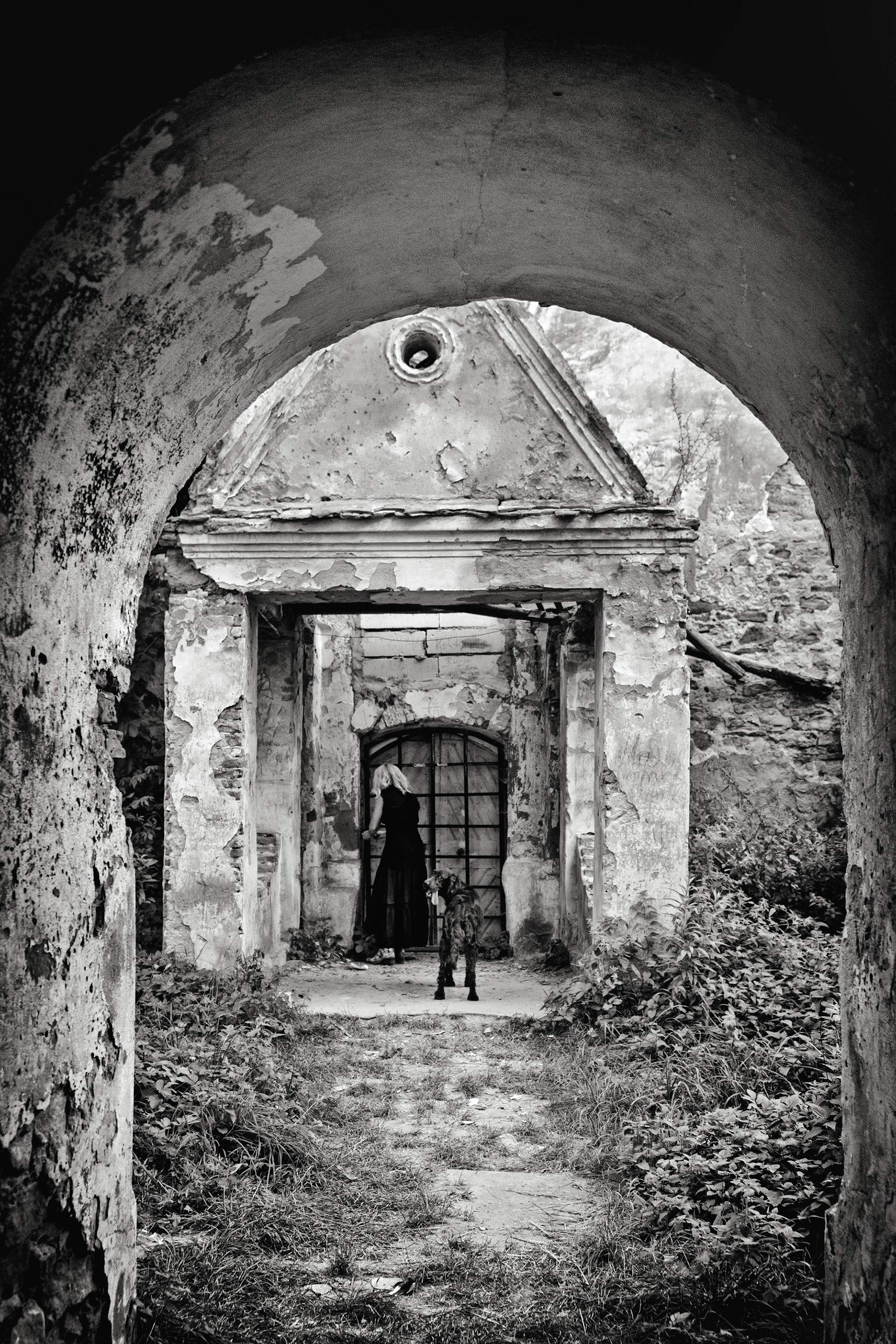 village church entrance in quiet rural setting