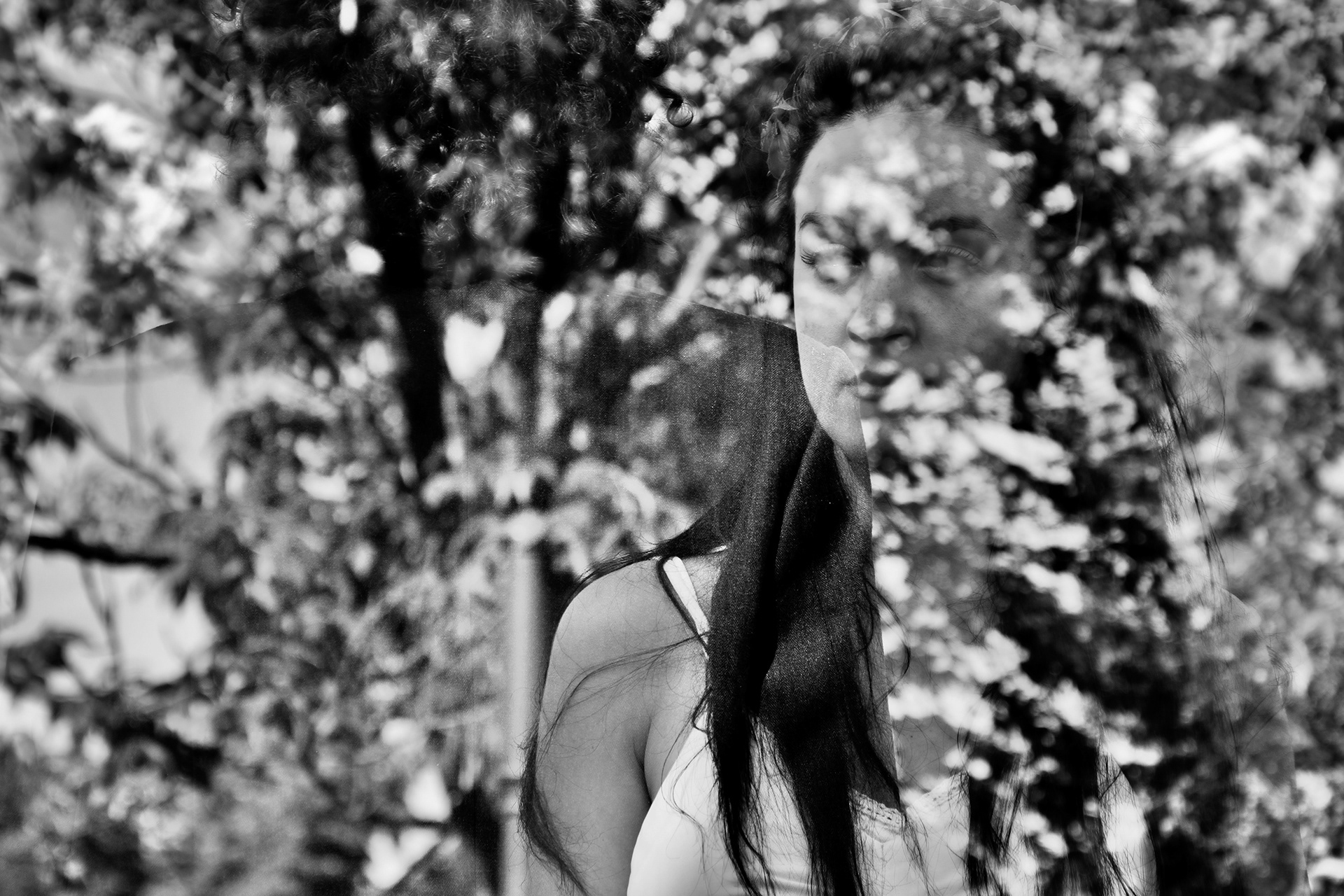 portrait in nature inspired by Frida Kahlo imagery