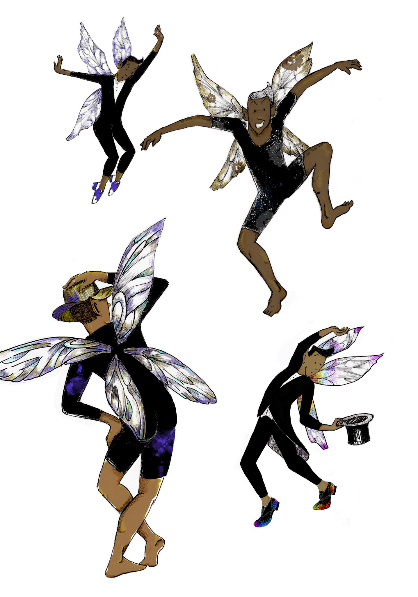 Four tapping fairies