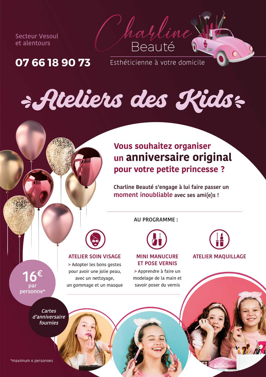 Flyer Atelier des kids Charline Beauté