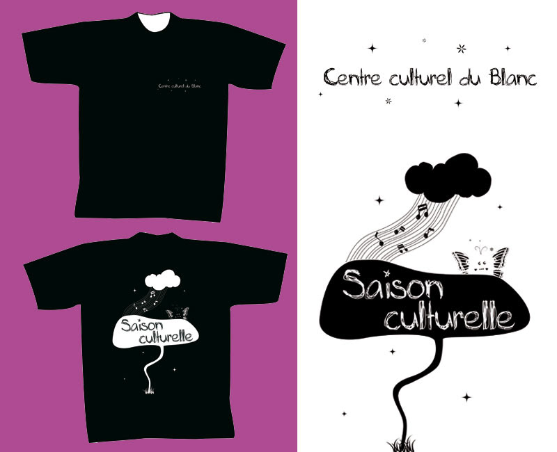 Motif tee-shirt saison culturelle de la ville du Blanc