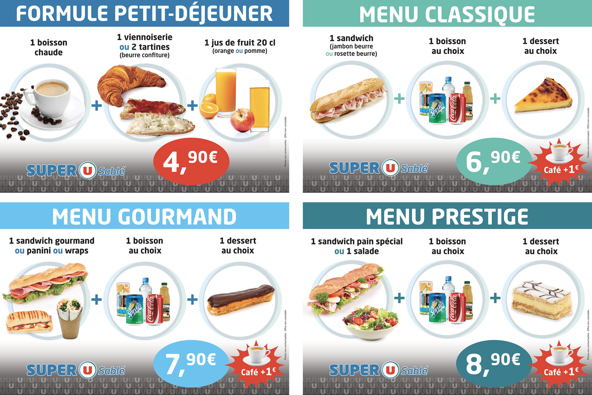 Panneaux formules snack Super U Sablé