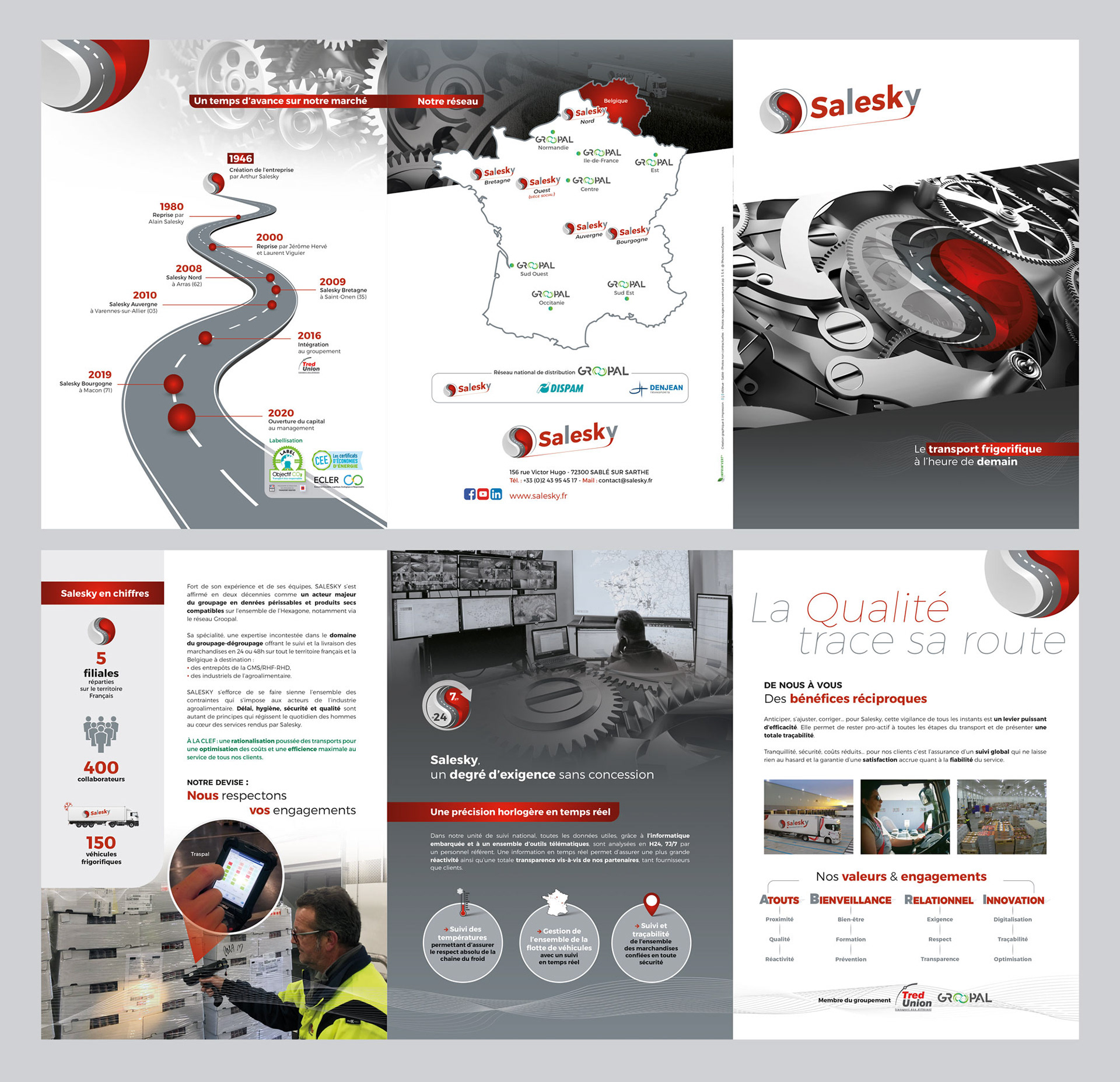 Plaquette 3 volets Transports Salesky