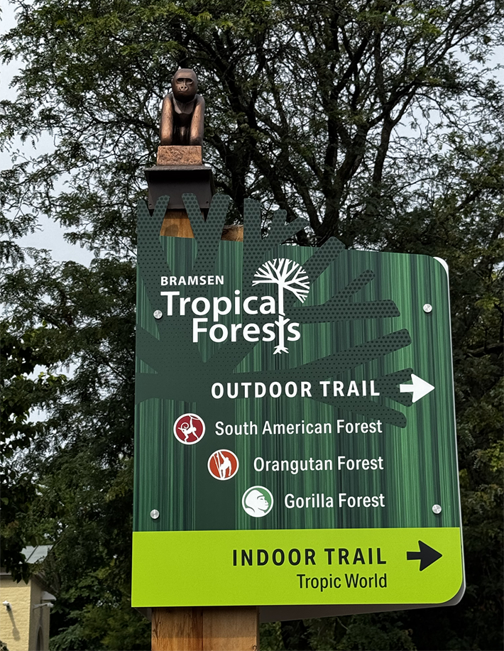 Tropical Forests corner wayfinding
