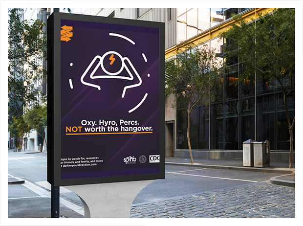 Bus stop ad using design