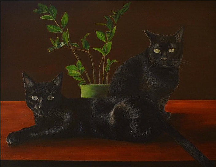 "Sparky & Shadow" acrylic on canvas