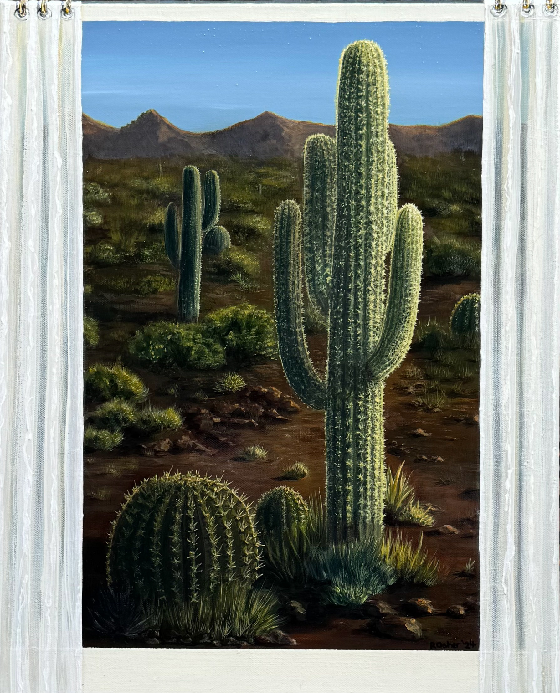 "Saguaro" acrylic on canvas