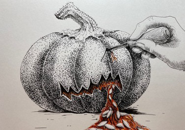 "Leaking" ink on mixed media paper