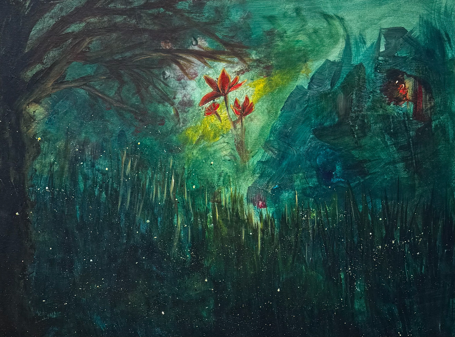 "Red Eye" acrylic on canvas