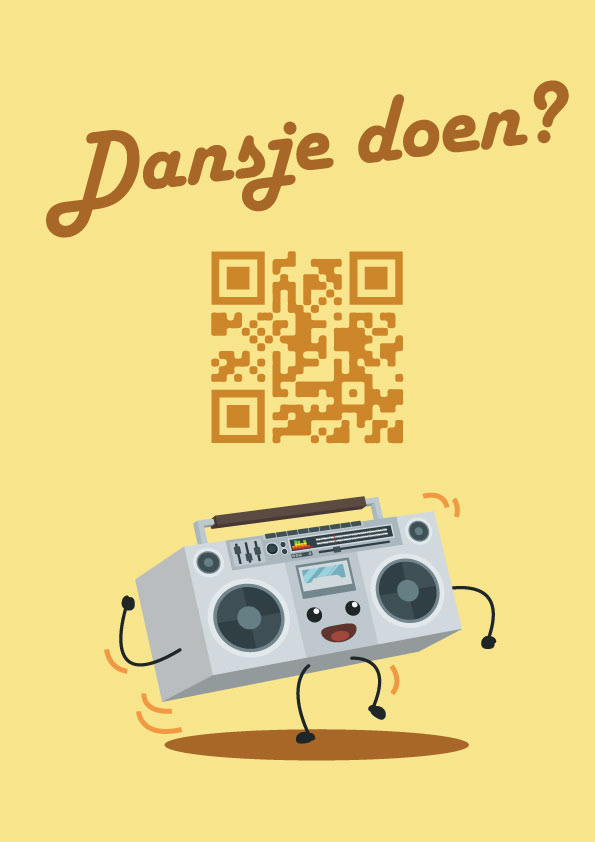 Harmstar wenskaart dansen QR