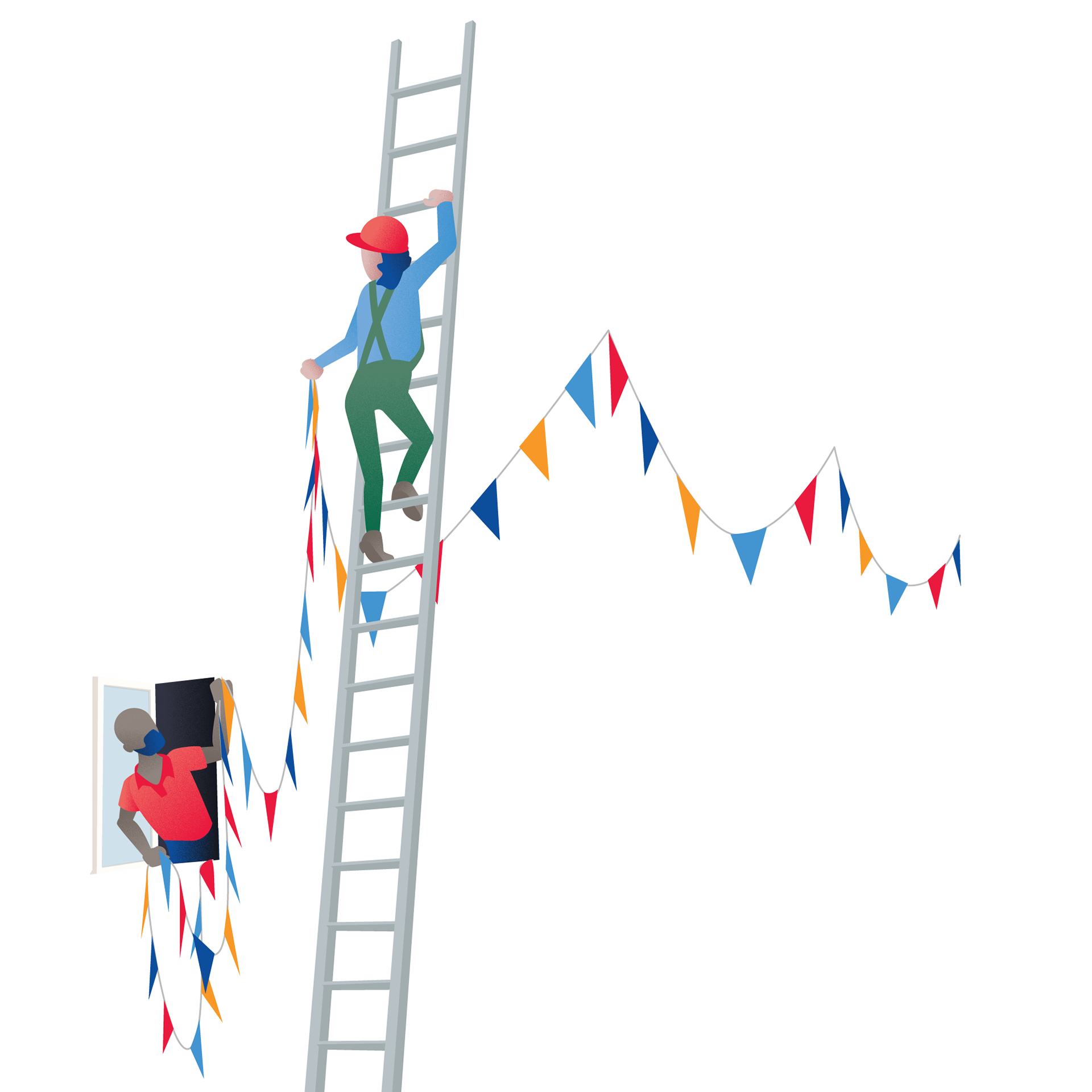 Harmstar sfeer vlaggetjes ladder