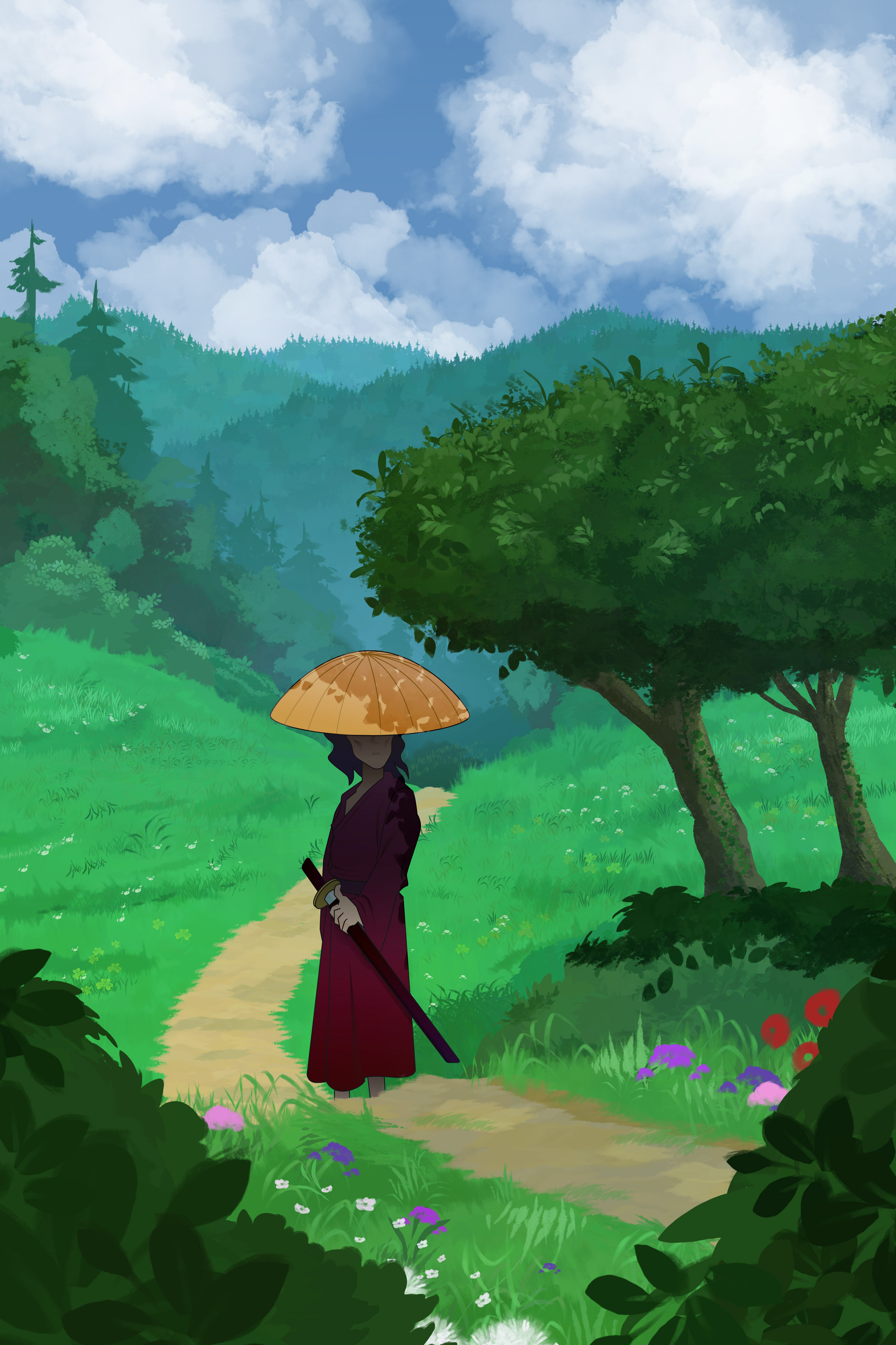 Harmstar landschap samurai