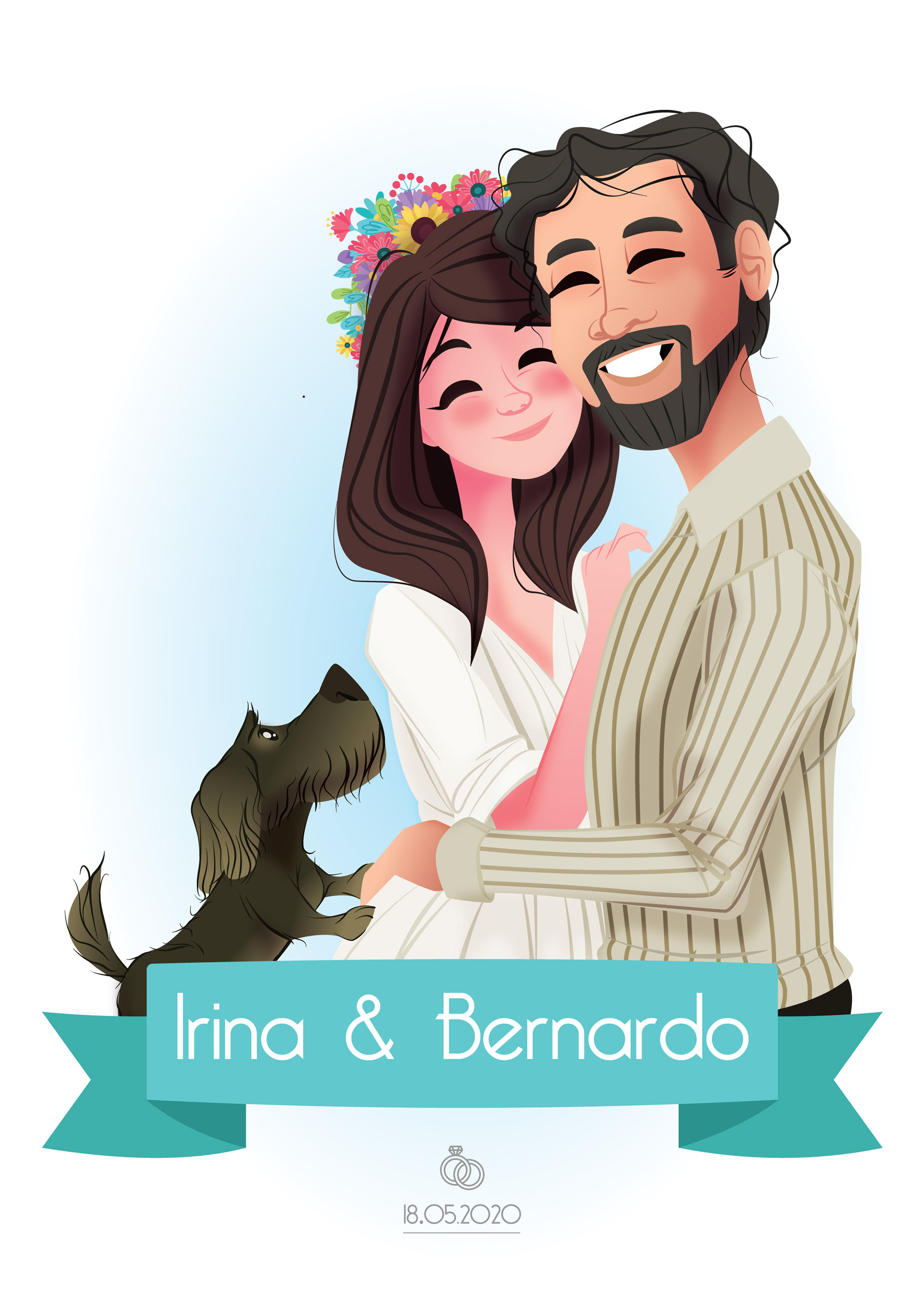 Harmstar koppelportret trouwdag