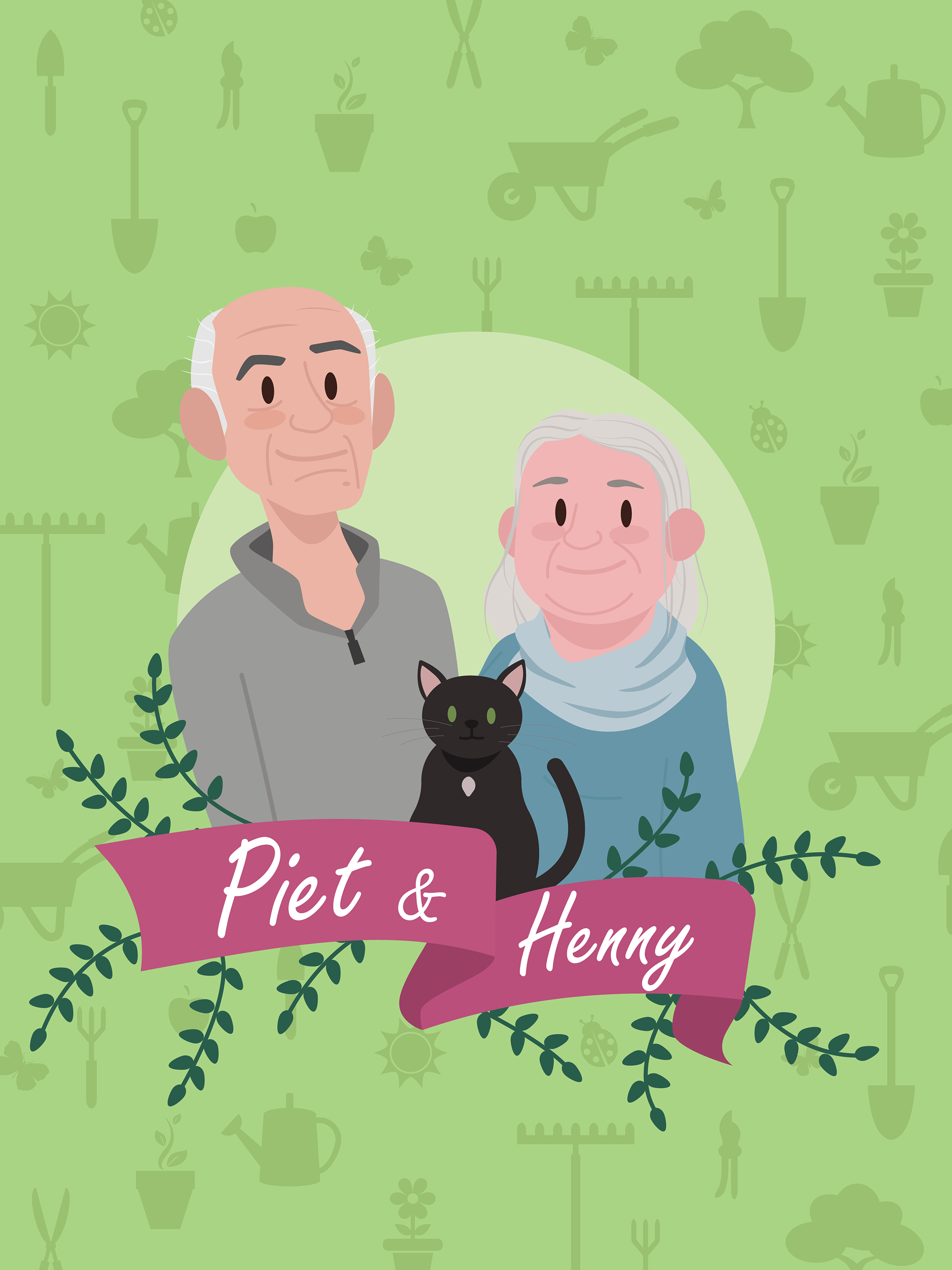 Harmstar familieportret koppel