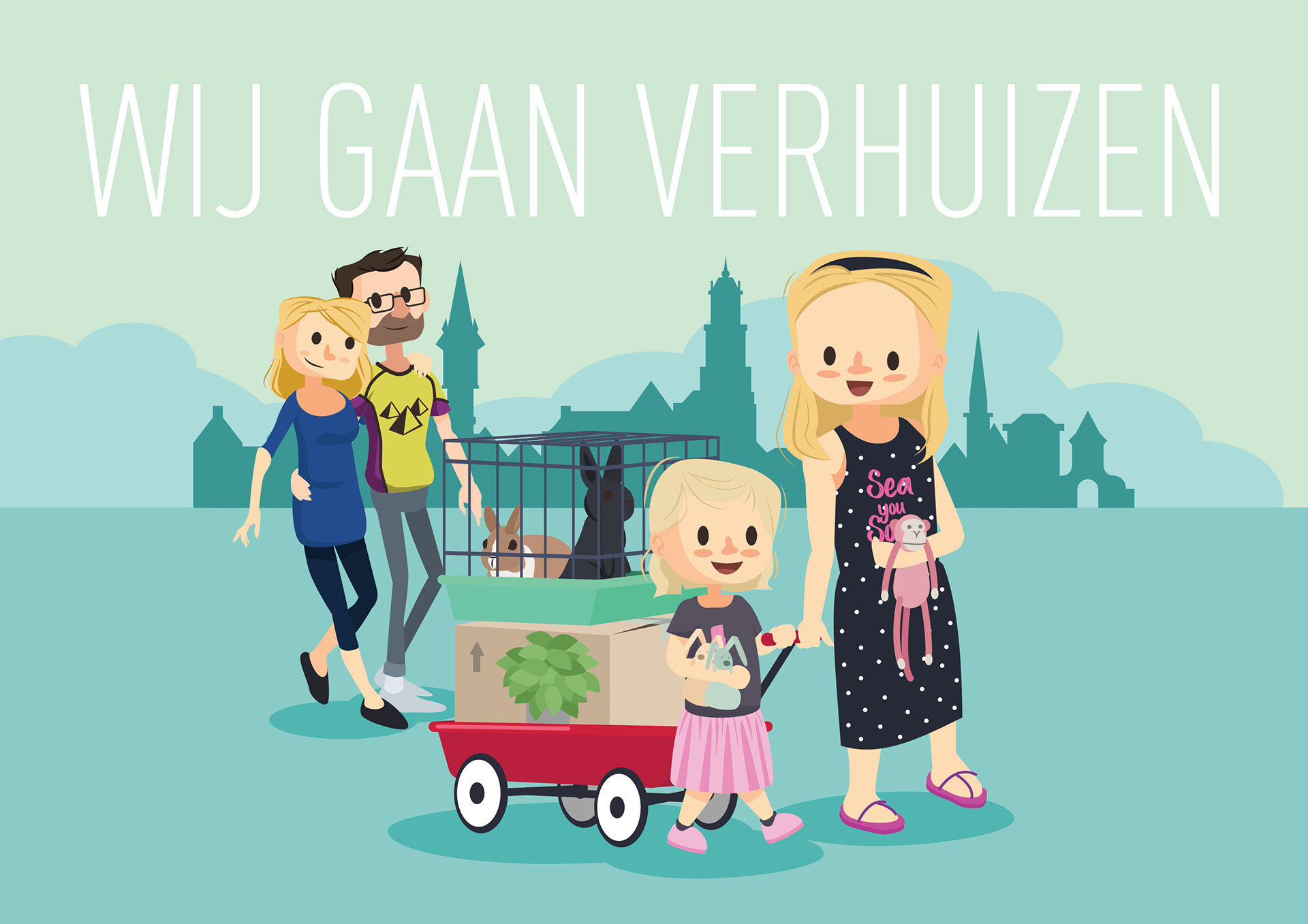 Harmstar wenskaart verhuiskaart Schoonhoven