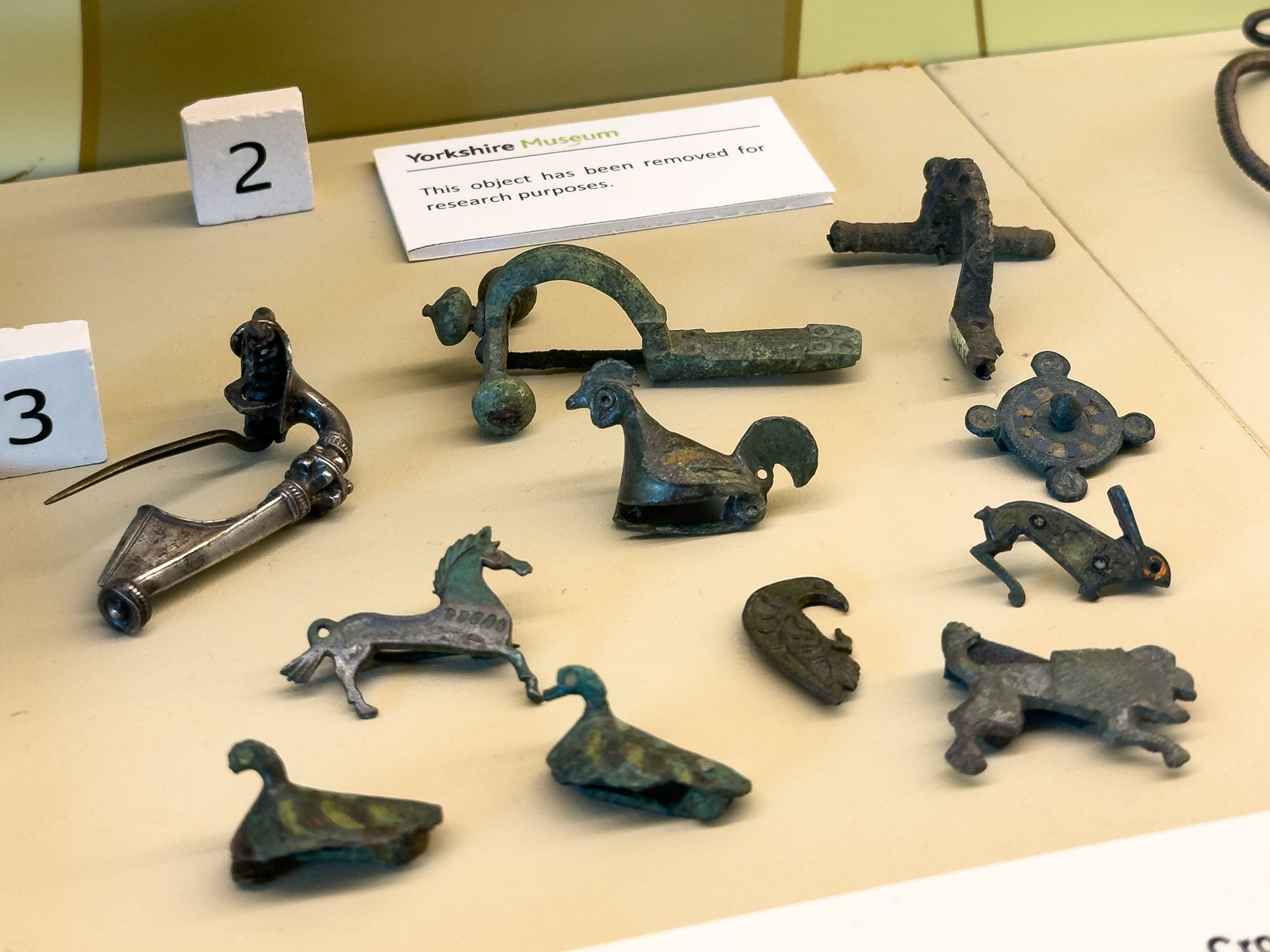 Roman brooches at the Yorkshire Museum