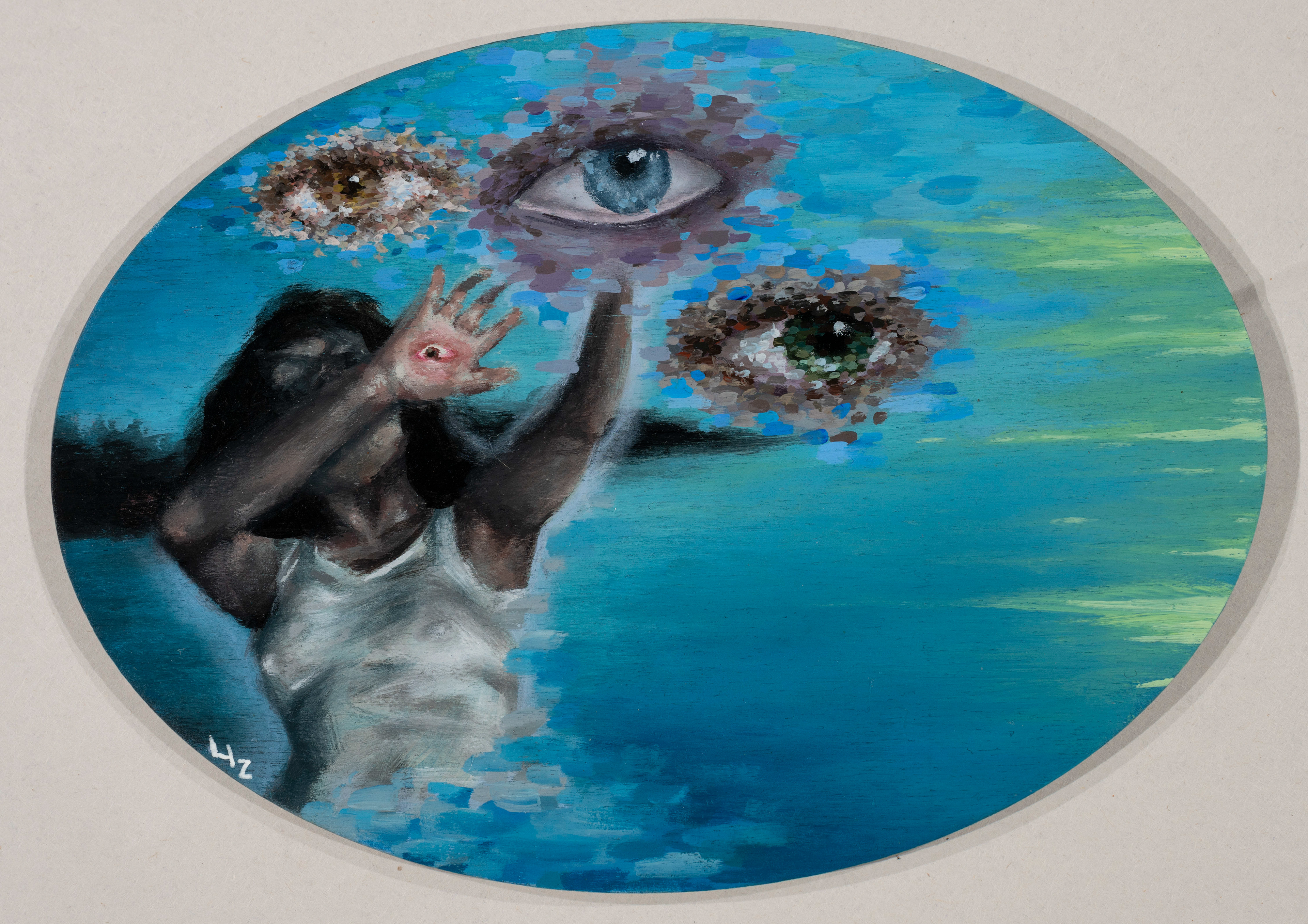 "Visions" - approx. 5x7 in. acrylic on wood panel