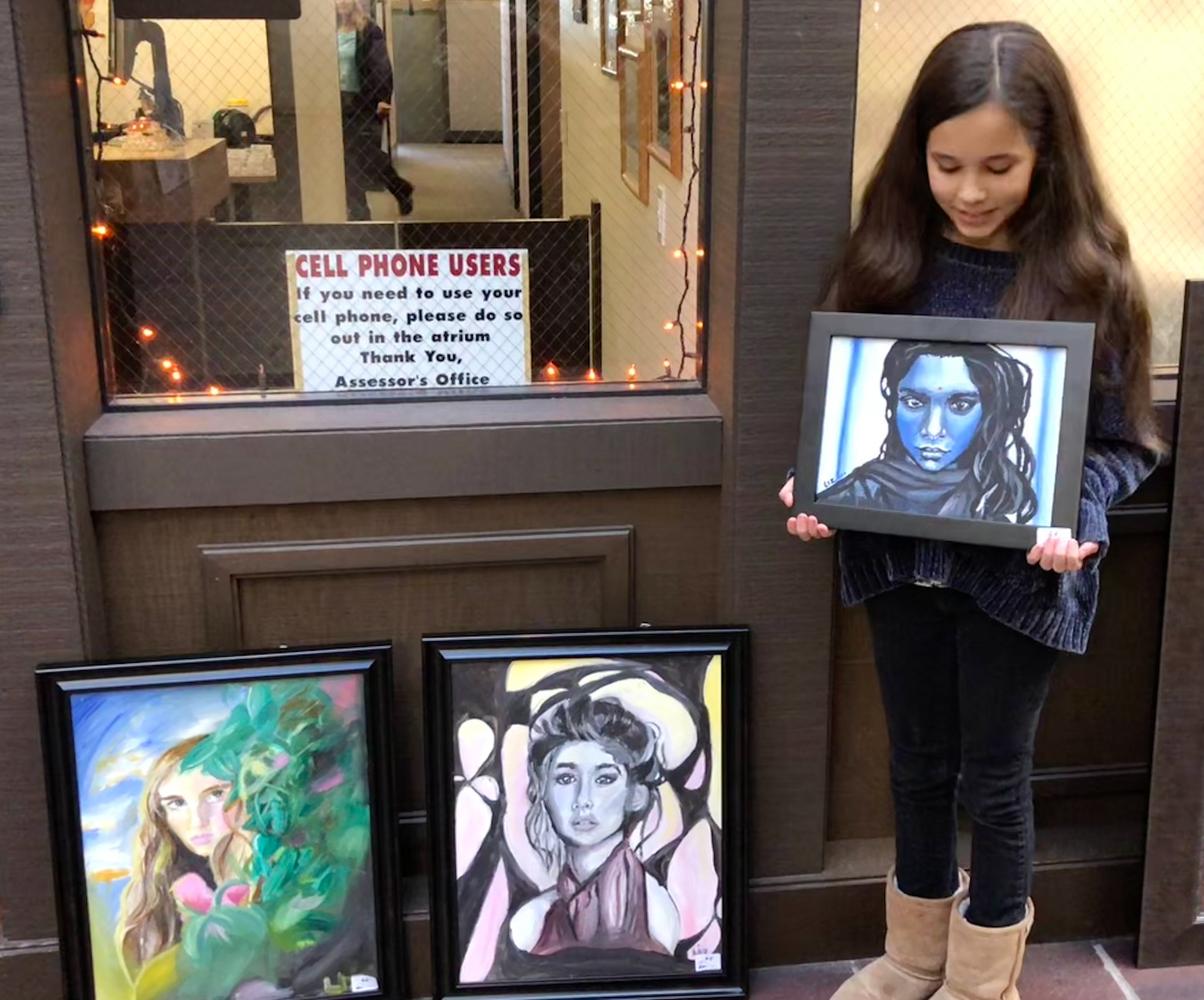 Me with my paintings at the Placerville Arts Association Show