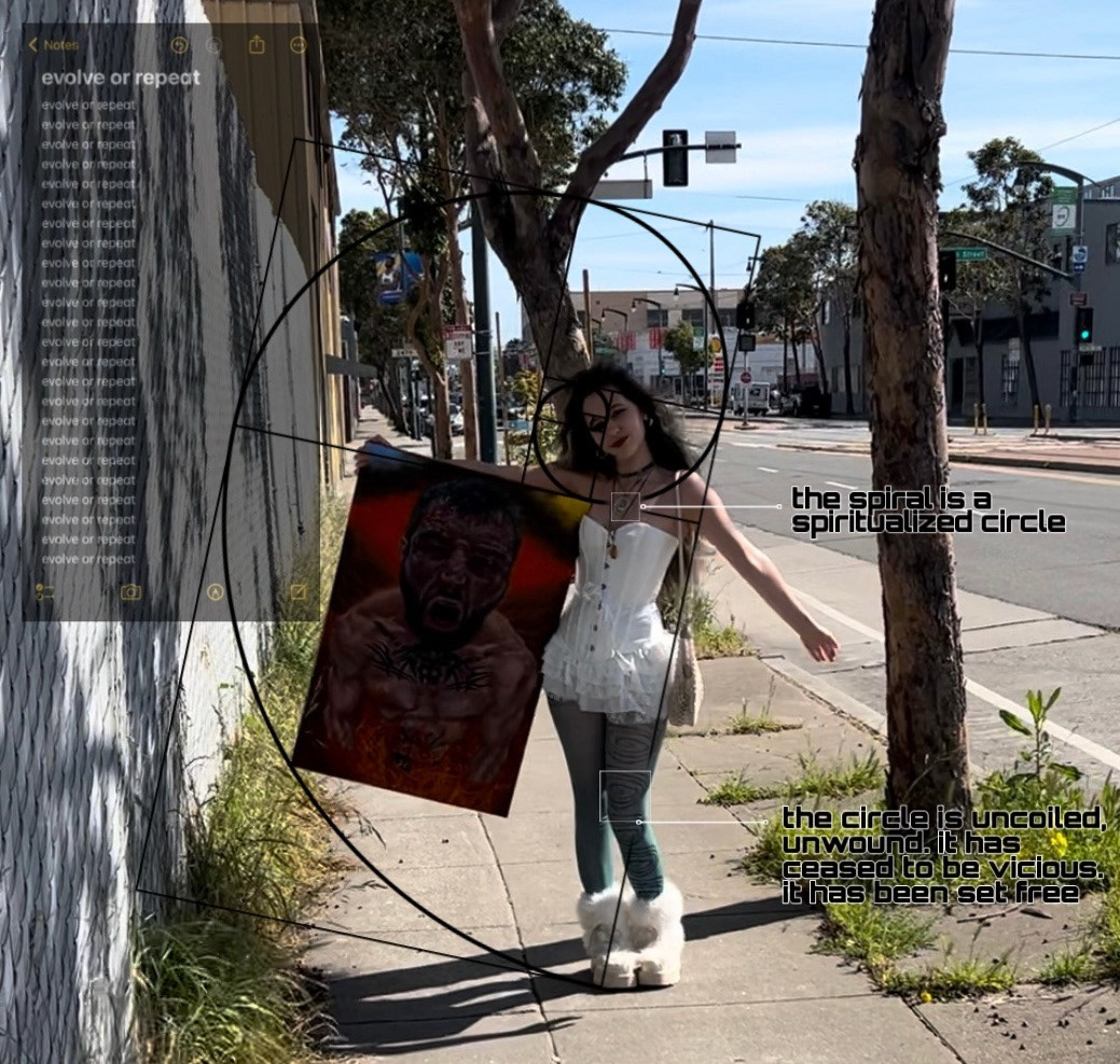 Me holding a commissioned piece
