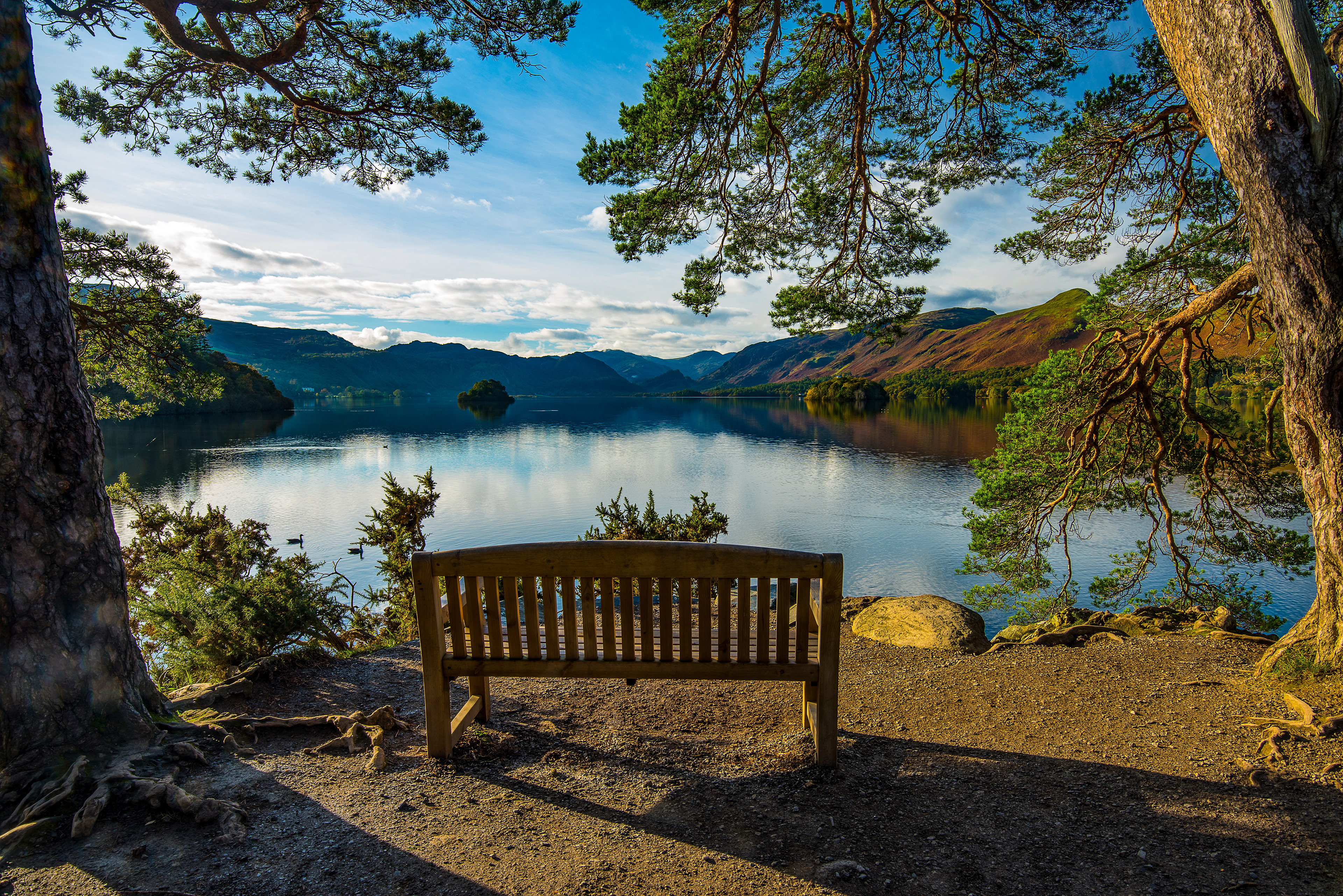 Seat with a view, Friar's Crag, Lakes