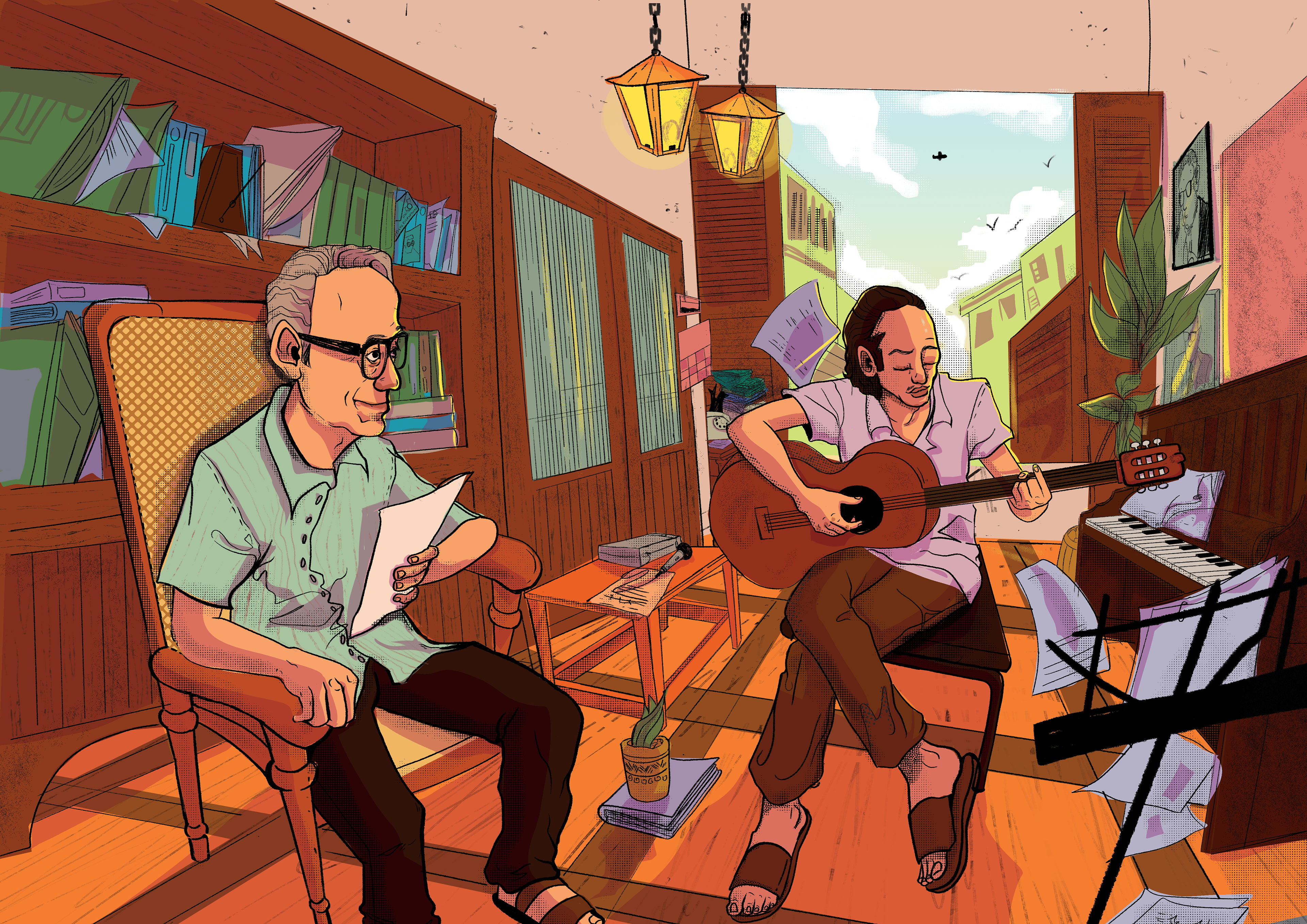 Estudo de música com Waldemar Herrique 