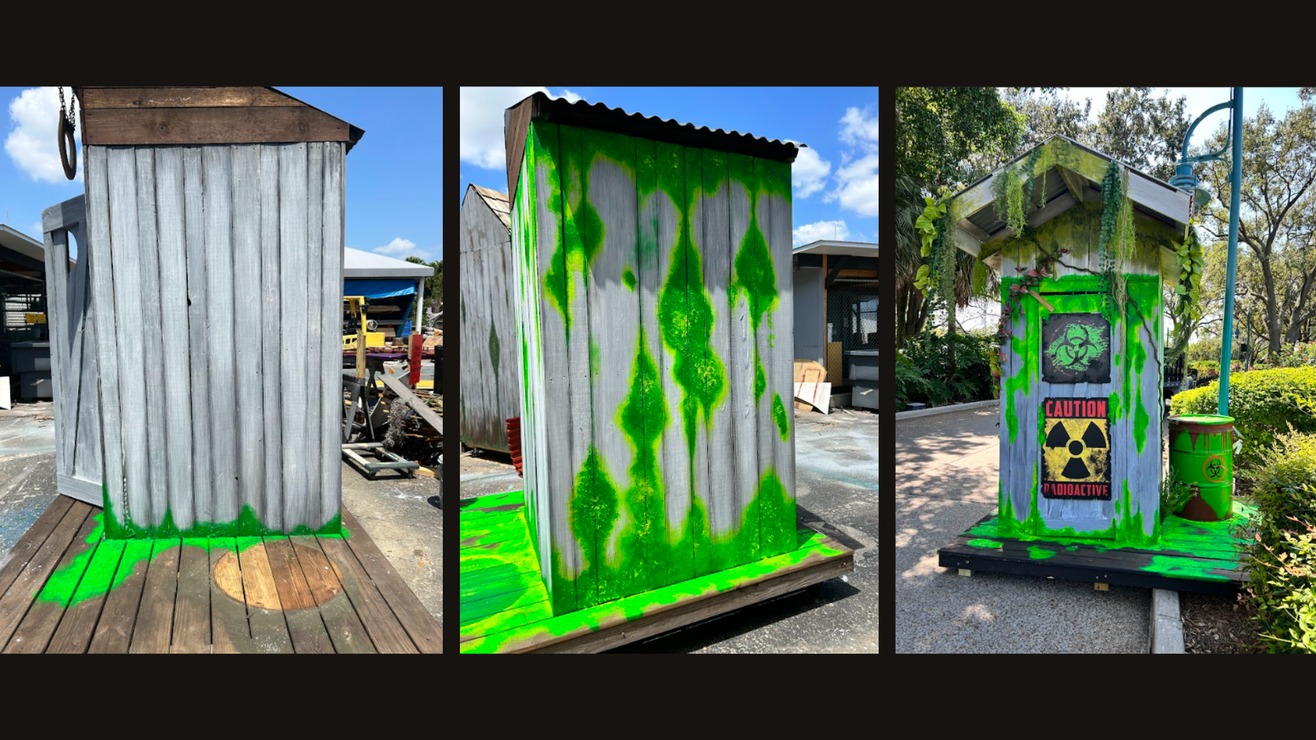 Seaworld: I applied base paint, faux weathering and mold, and faux toxic goo.